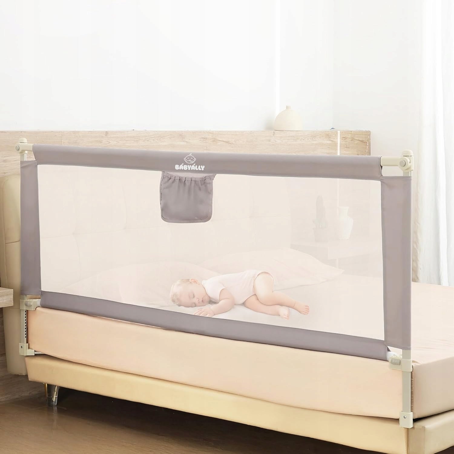 BabyAlly Bed Safety Barrier for Toddlers, Folding 180cm