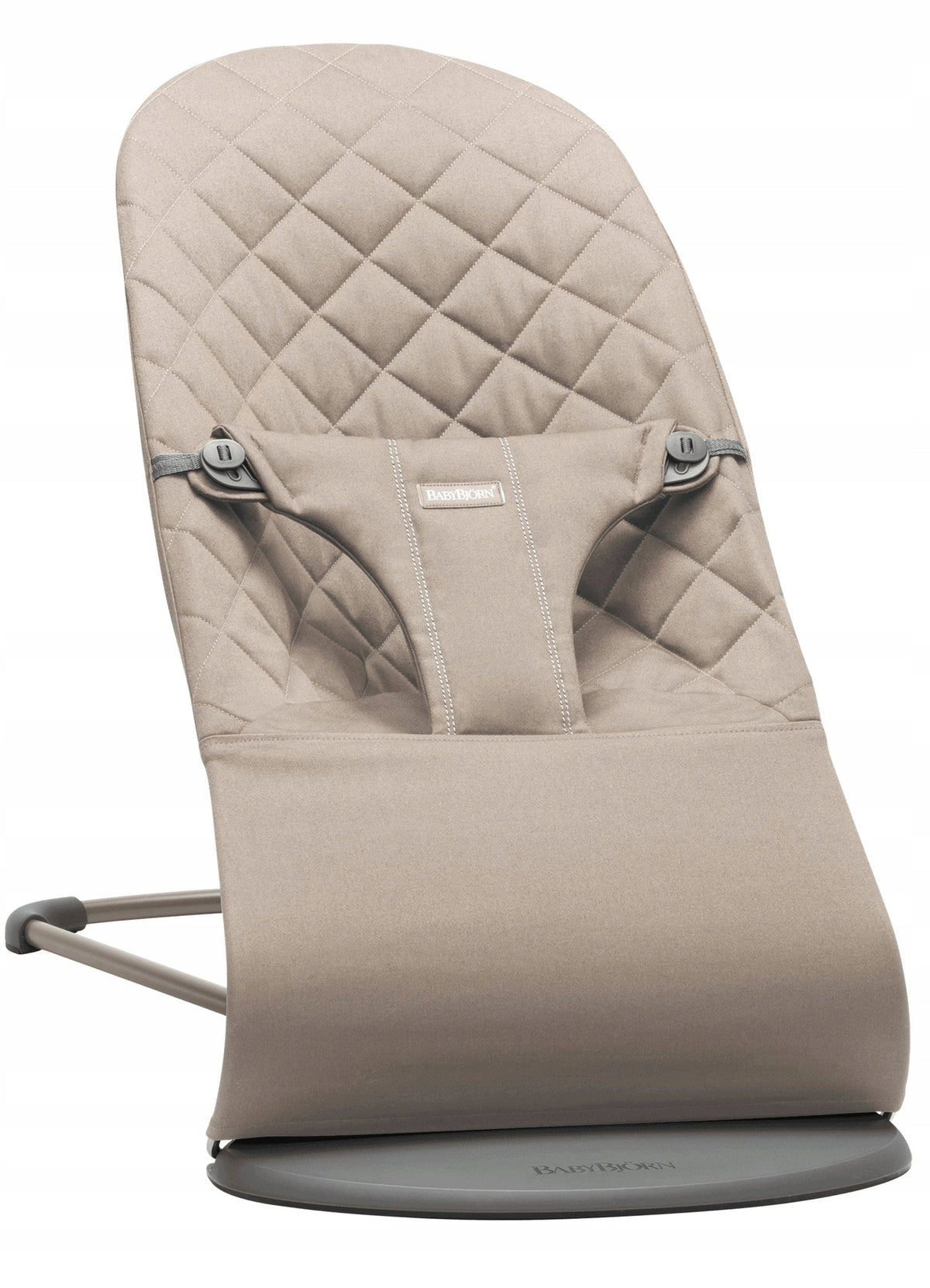 BabyBjorn Bouncer BLISS WOVEN, Sand Grey (Dark Grey frame, Classic Quilt fabric)