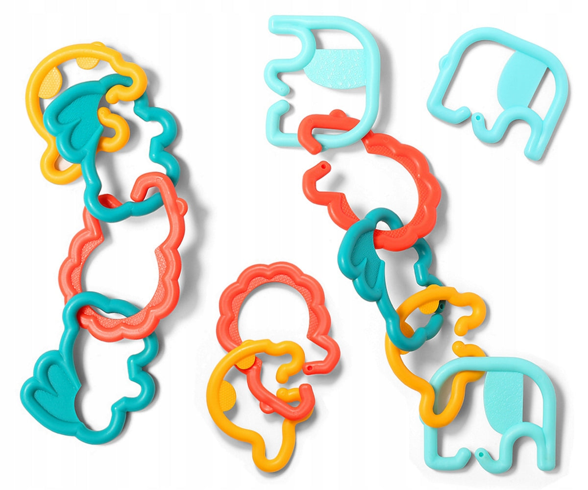 BabyOno Link’n’play Teether for Connecting HOOKS SENSORY CHAIN ANIMALS
