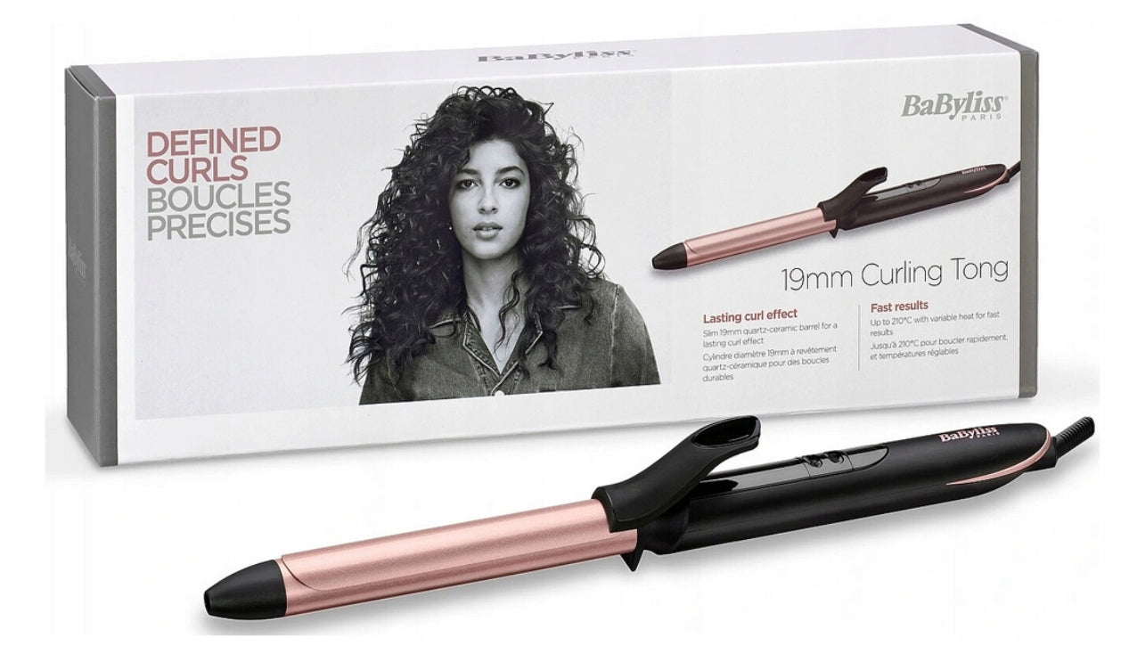 Babyliss Hair Curler Ceramic Rose Quartz 19mm Heat Resistant Mat Packaging status original