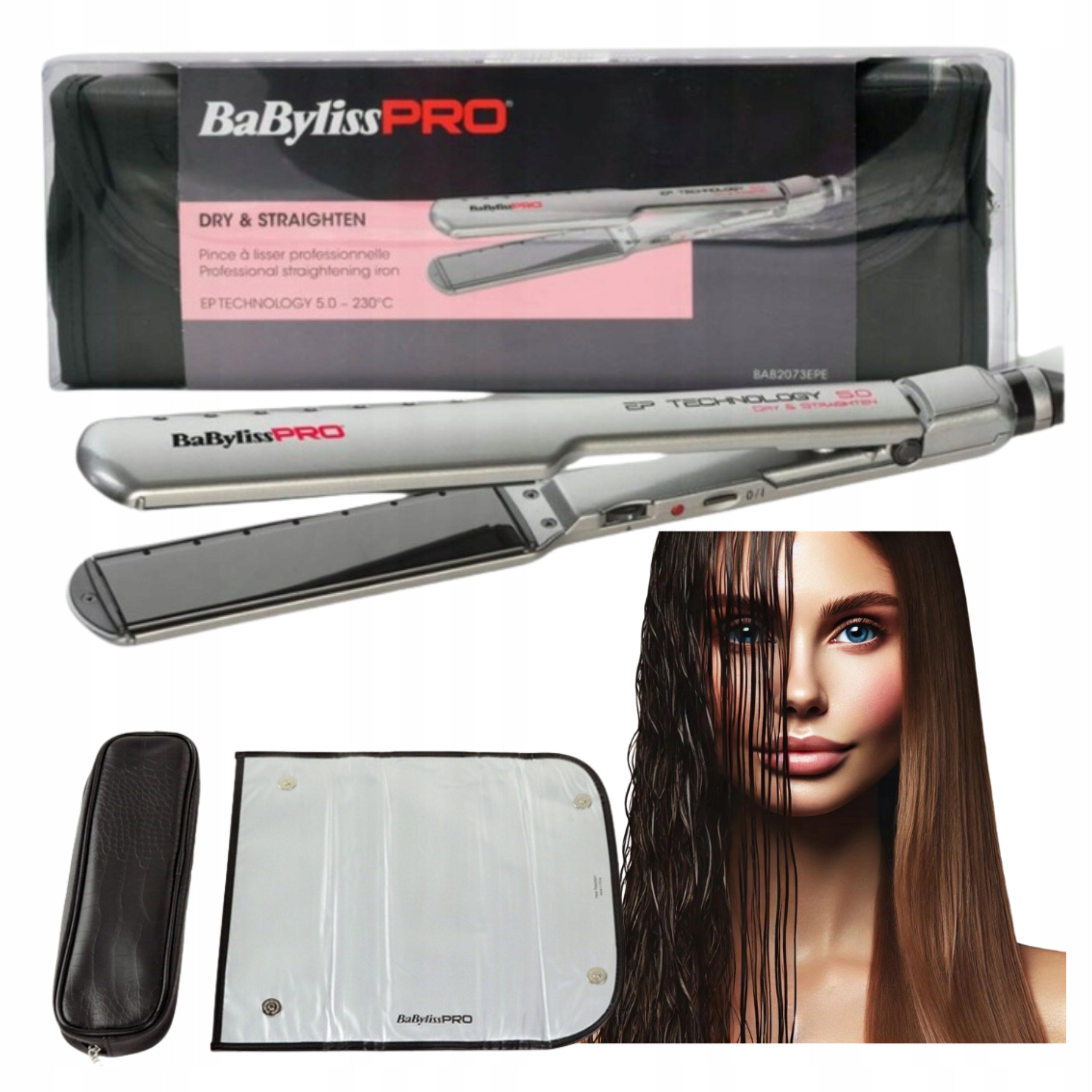 Babyliss Pro Straightener for dry & wet hair BAB2073EPE 38mm mat
