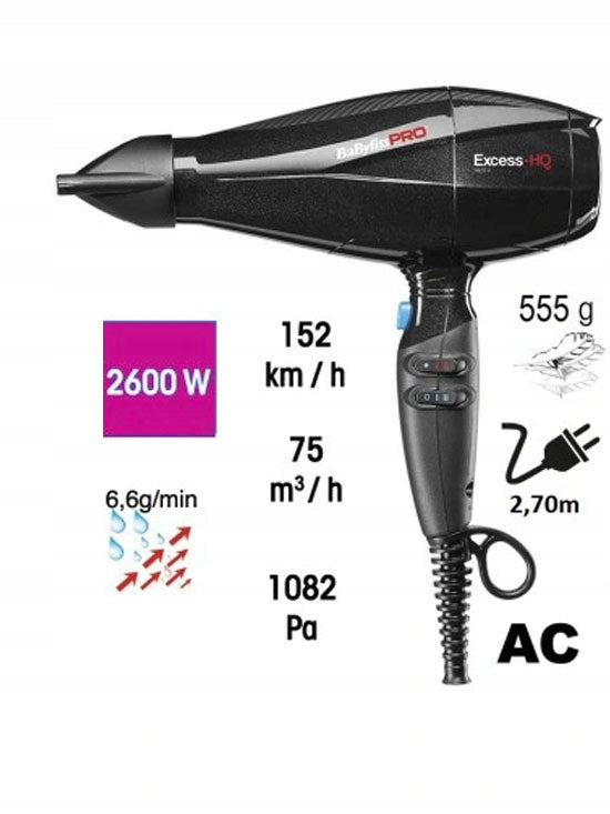 Babyliss Pro Ultra-Compact Dryer Excess-Hq Manufacturer code BAB6990IE