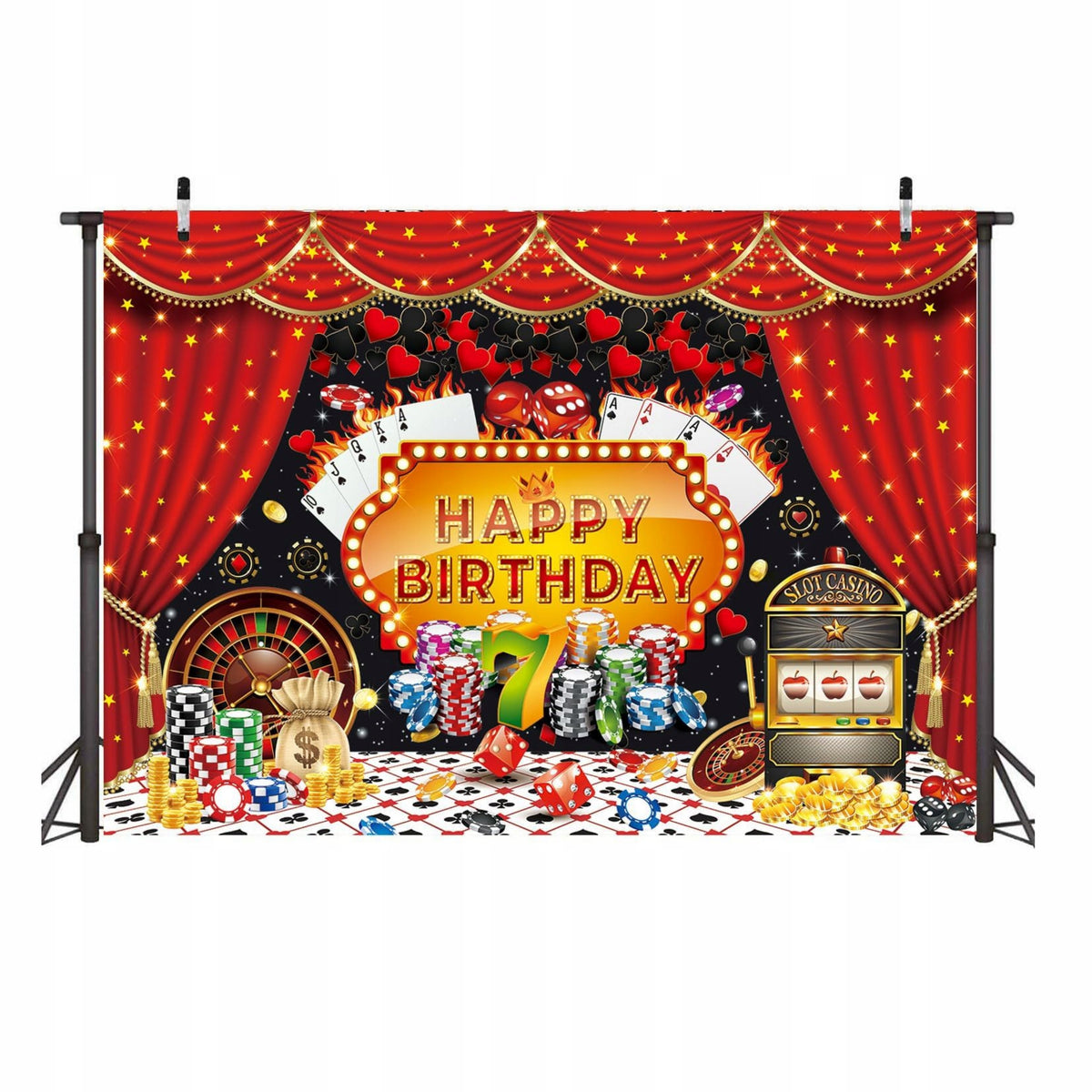 Background Photo Casino Las Vegas 210x150 cm Birthday Banner VIP
