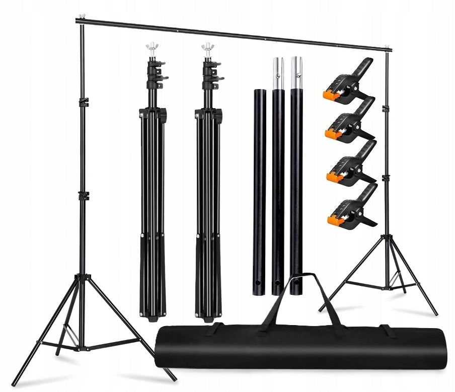 Background Photo Tripod Set 200x200cm Cover Clamps 2x2m