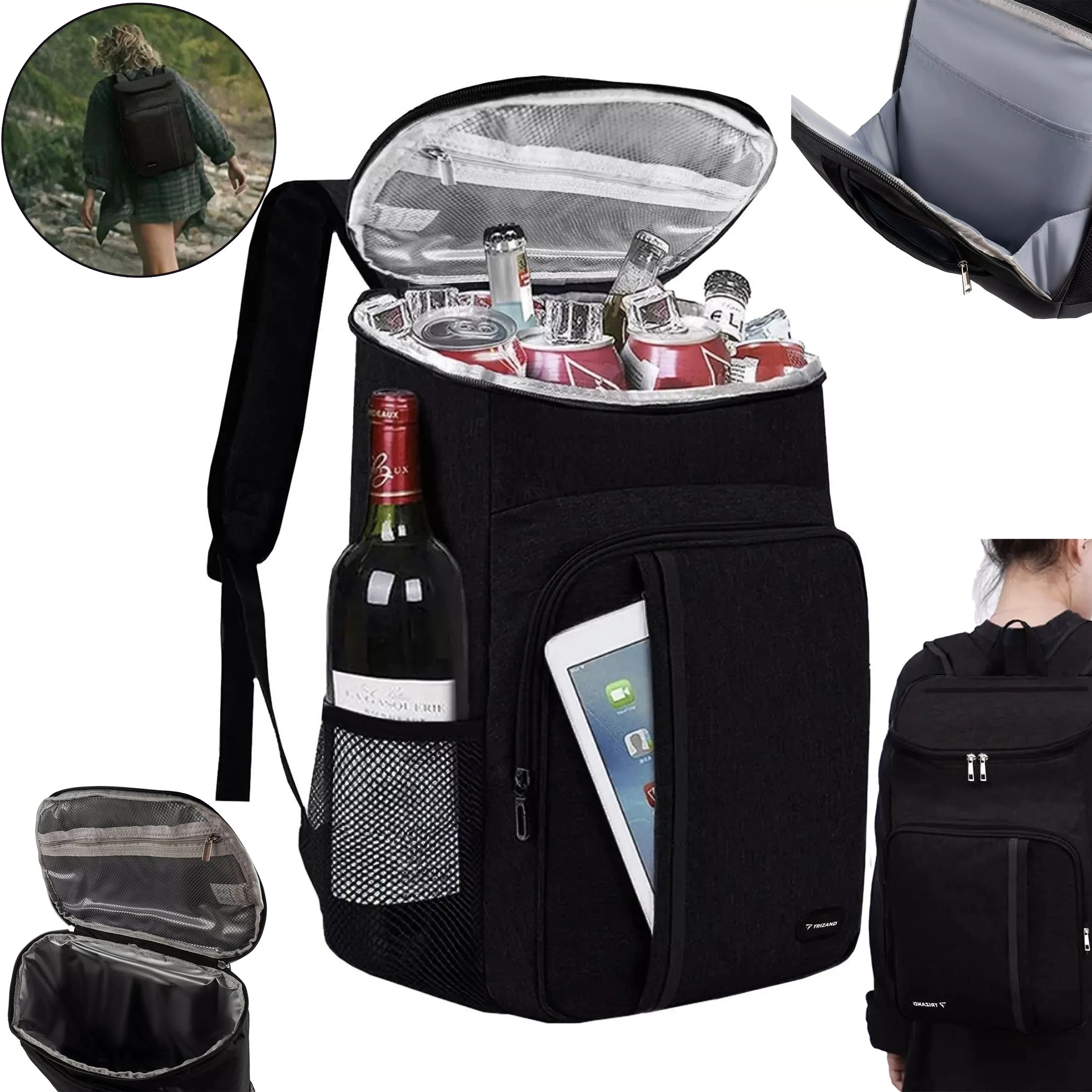 Backpack For Trips Trizand Thermal Black Waterproof 26l Hiking Packaging status original