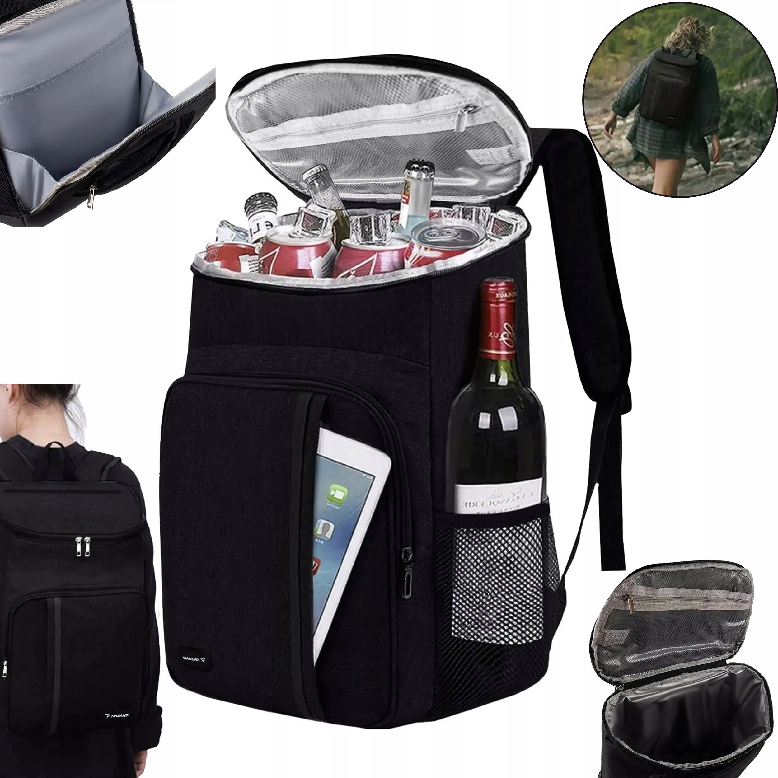 Backpack For Trips Trizand Thermal Black Waterproof 26l Hiking