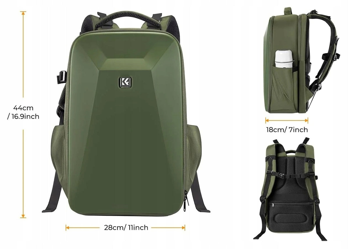 Backpack K&F Concept 22L green for laptop photographers waterproof tripod Packaging status original