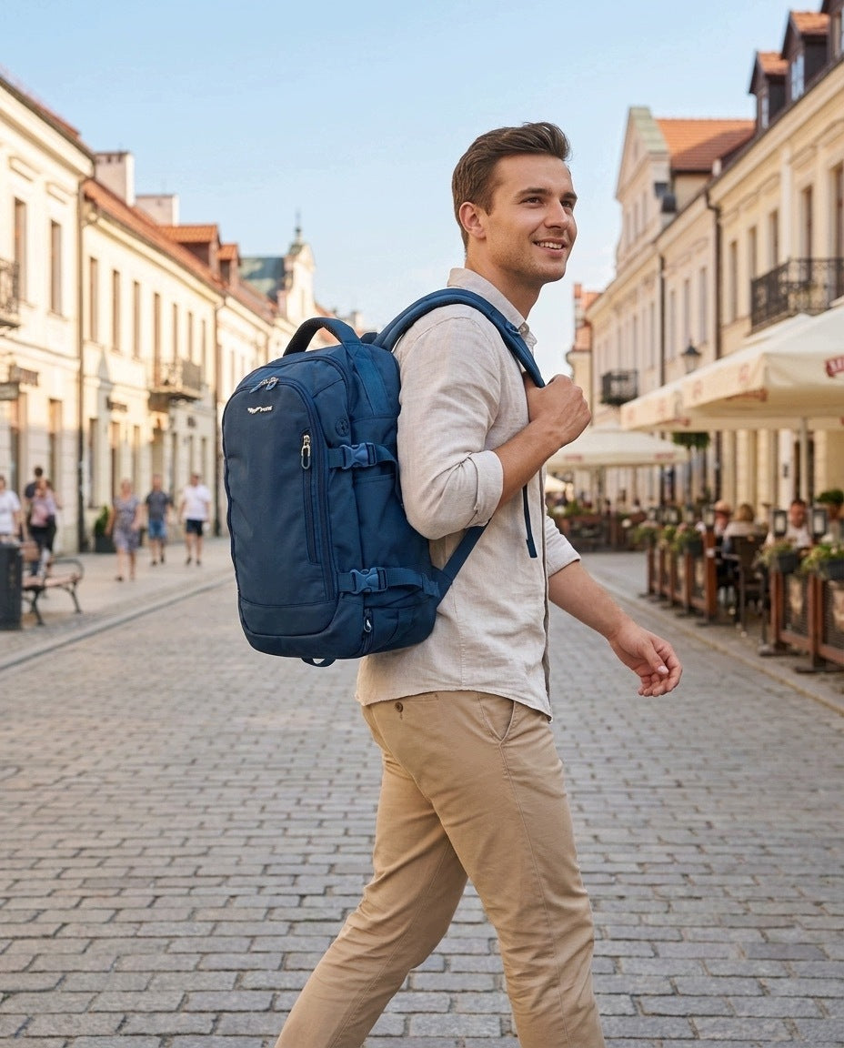Backpack WINGS hand luggage 40x25x20 with airplane bag function on board Brand Wings