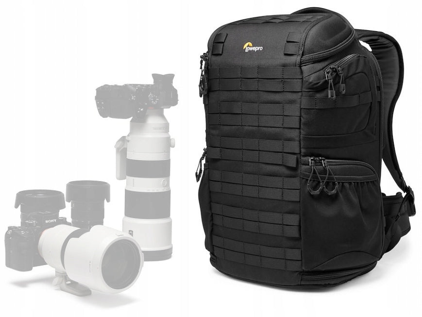 Backpack for 2 cameras with telephoto lenses side rear upper access Lowepro