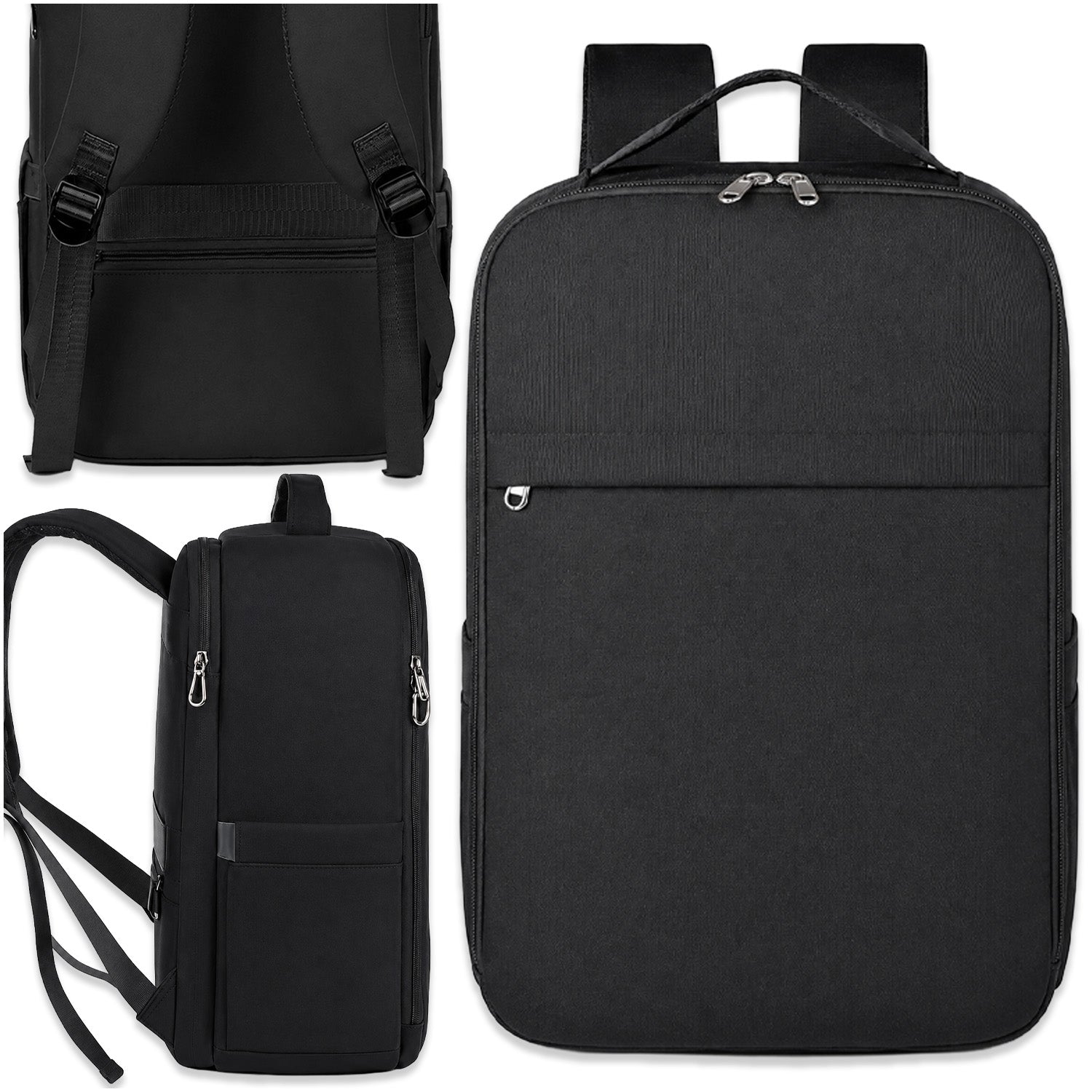 Backpack for airplane Ryanair 40x25x20 cabin carry-on luggage bag SPACIOUS Manufacturer code PLECAK PODRÓŻNY TURYSTYCZNY CZARNY MEMFLOW