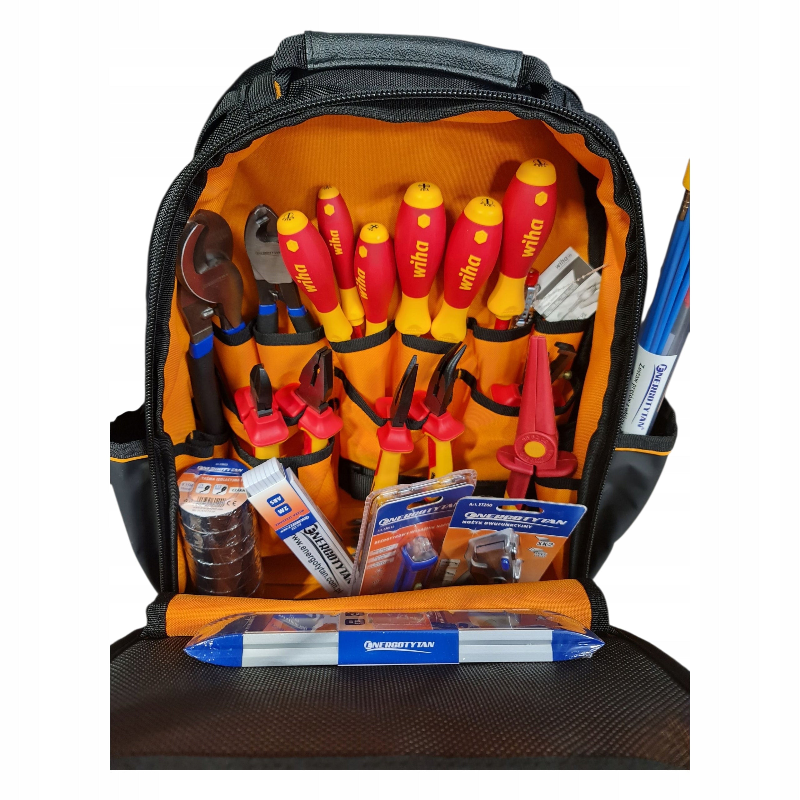 Backpack for electrician Dewalt Wiha ENERGOTYTAN KNIPEX SET ELECTRICIAN 78 pcs. Packaging status original