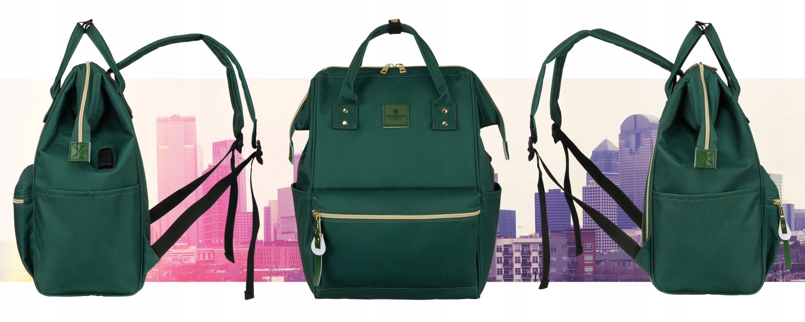 Backpack women's carry-on luggage for airplane laptop bag usb port PETERSON Brand Peterson