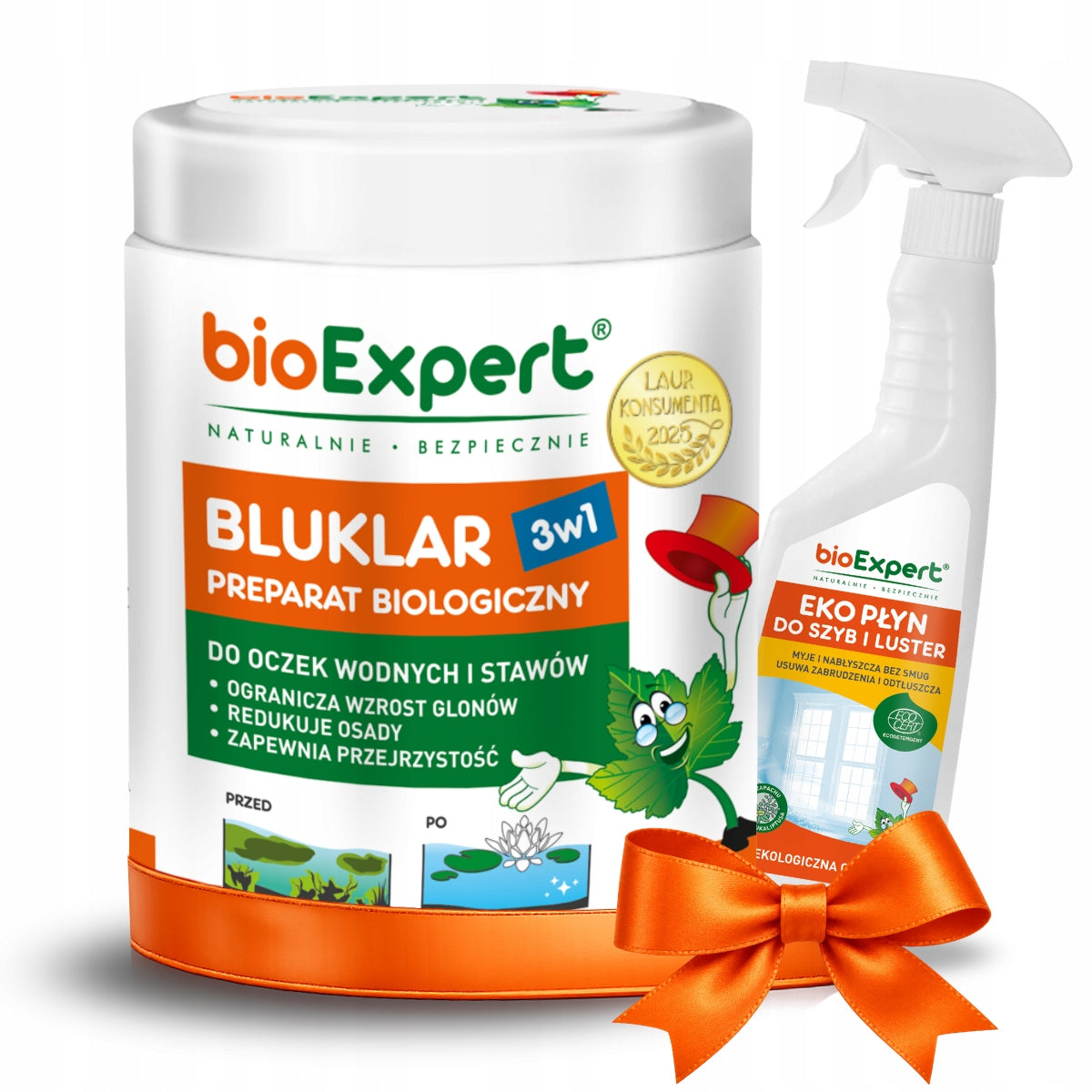 Bacteria for pond water Bluklar +EKO Liquid for windows and mirrors ECOCERT SET