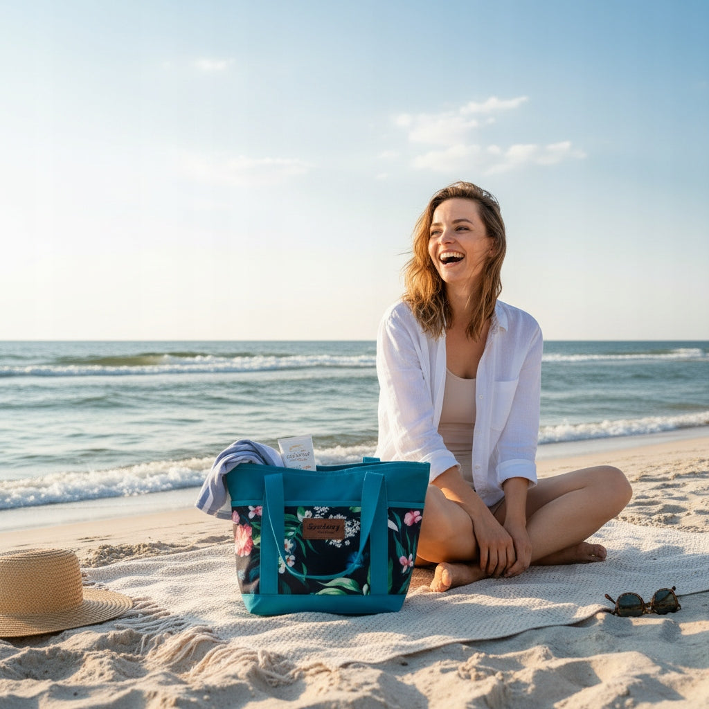 Bag thermal bag FOR BEACH fridge with aluminum insulation BEACH Brand Spokey