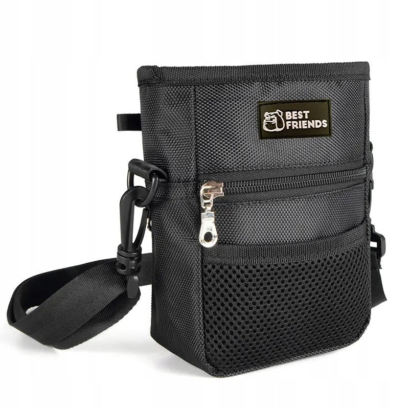 Bag, training sachet for food, dog treats, black, multifunctional