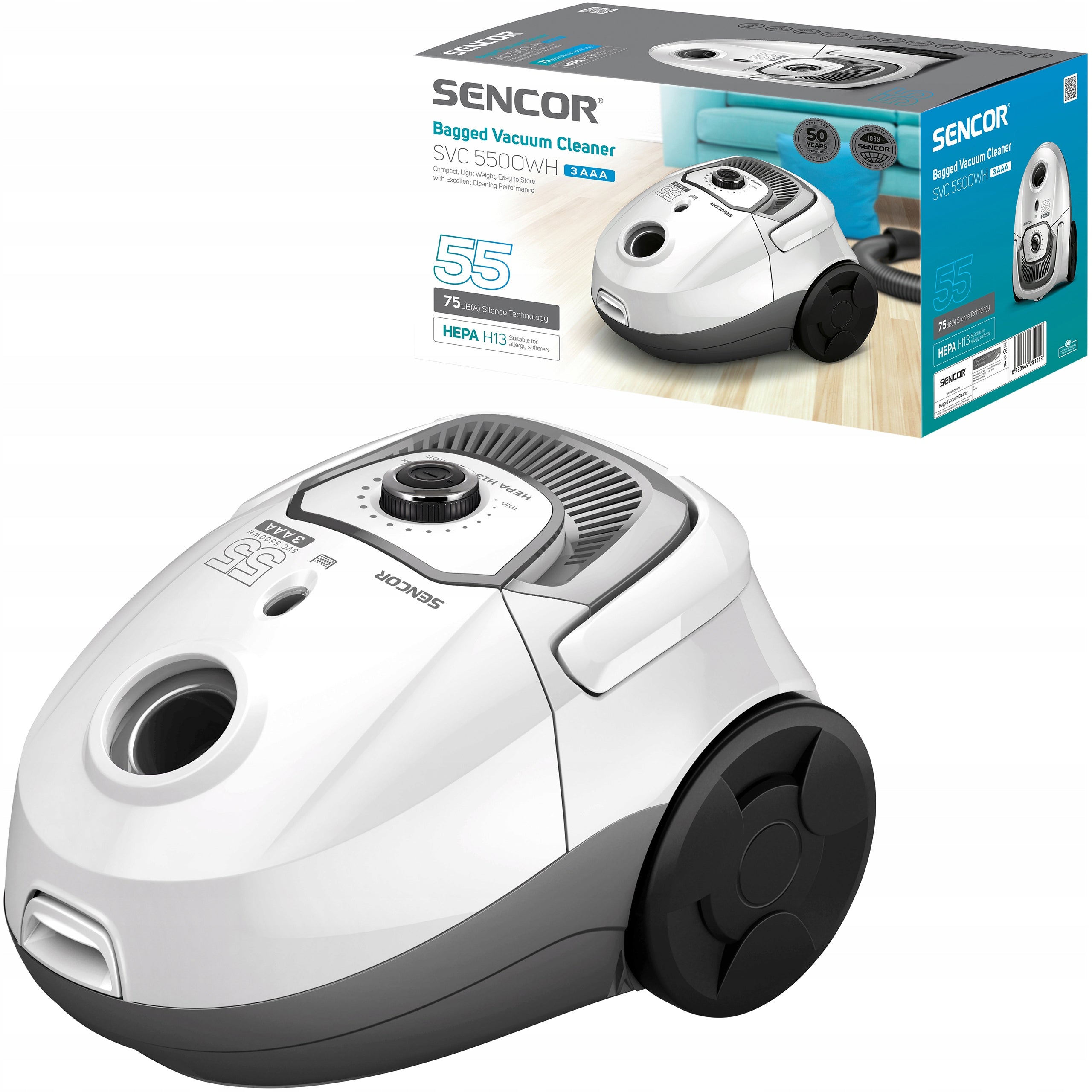 Bagged vacuum cleaner Sencor SVC 5500WH-EUE3 700W ECO EAN (GTIN) 8590669281862