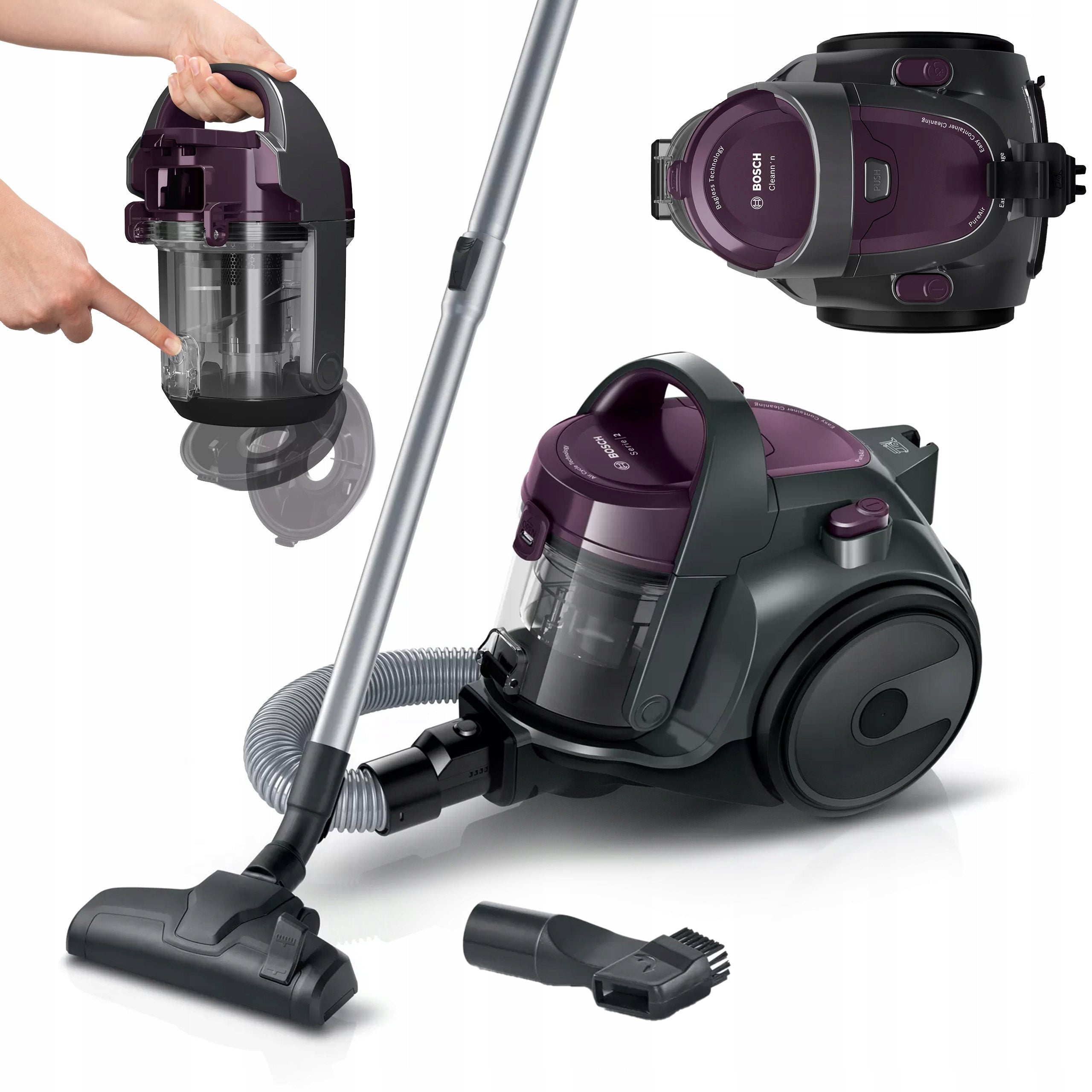 Bagless Vacuum Cleaner Bosch BGC05AAA1 HEPA Accessories 2in1 Telescopic Pipe