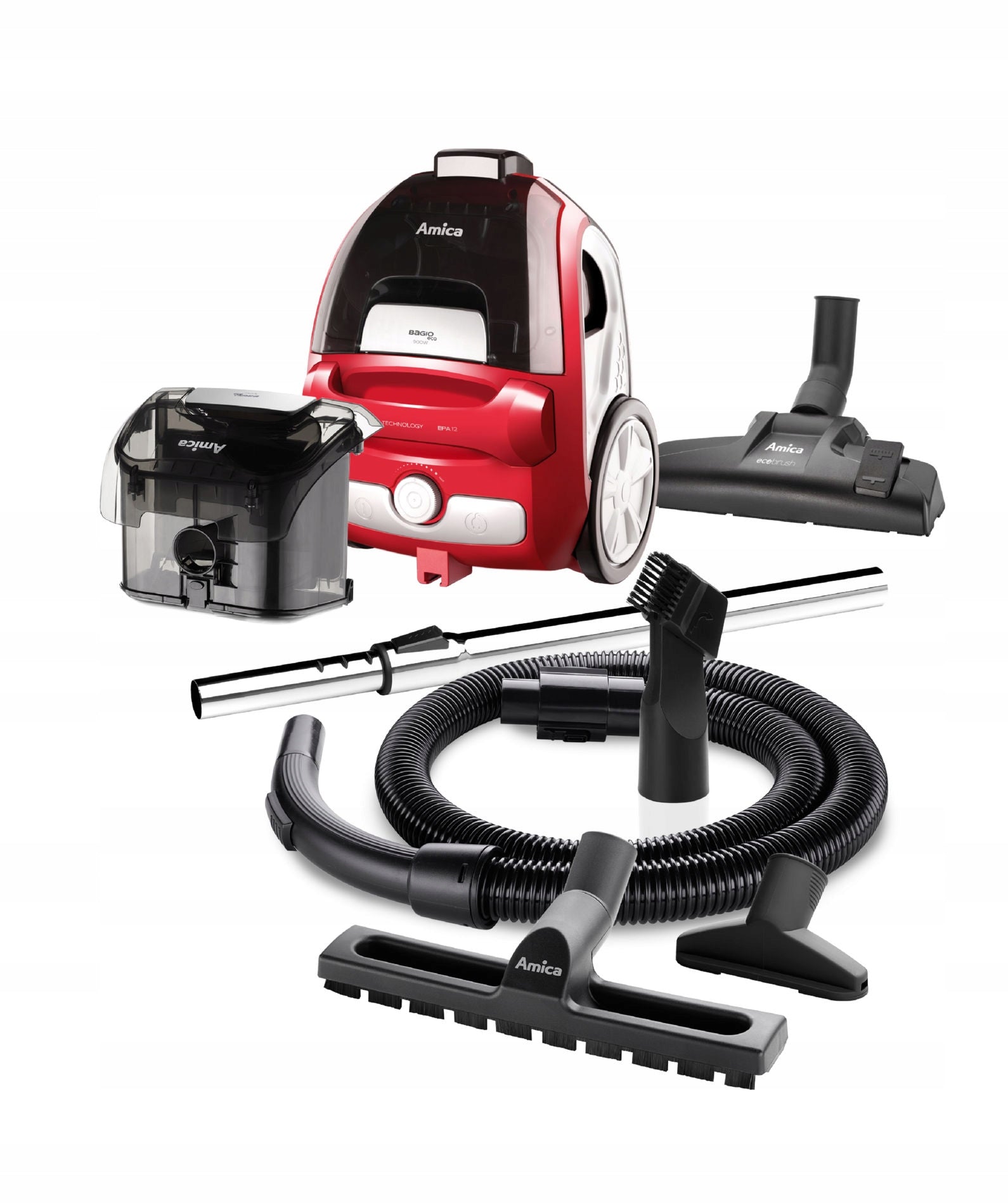 Bagless vacuum cleaner Amica BAGIO Eco VM3044 Dominant color red