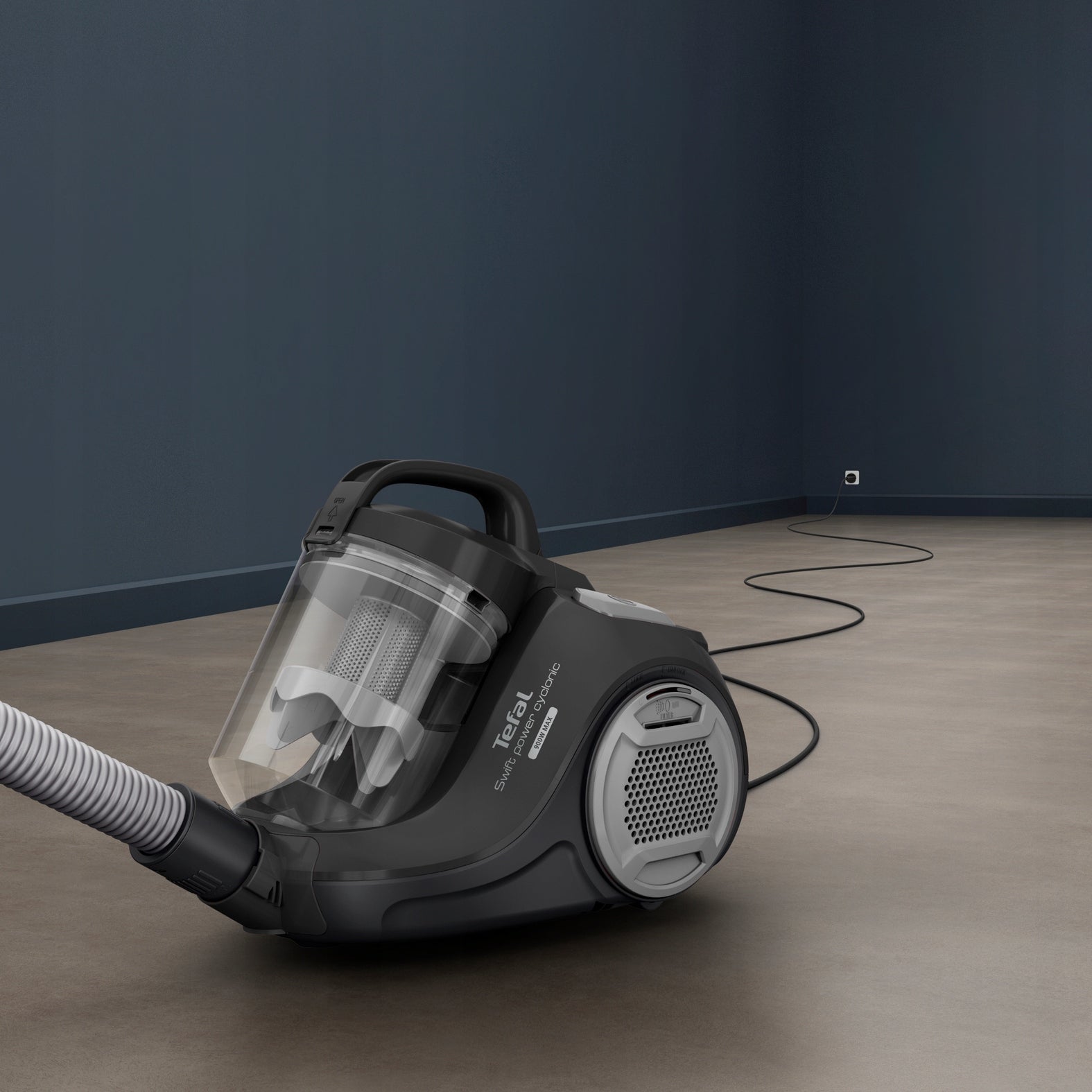 Bagless vacuum cleaner Tefal Power Cyclon TW2925 powerful black EPA quiet Model Swift Power Cyclonic