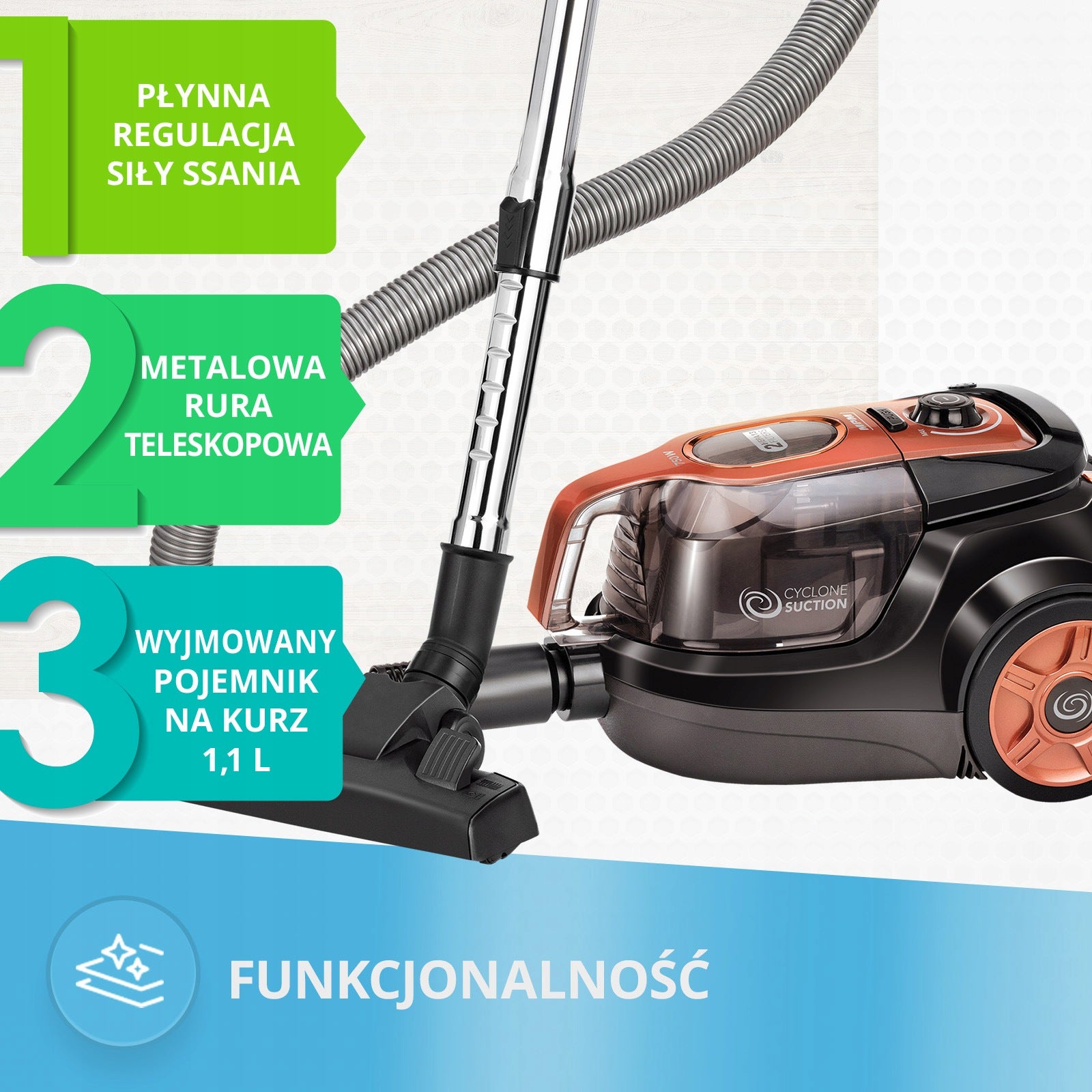 Bagless vacuum cleaner powerful cyclone MPM MOD-25 Packaging status original