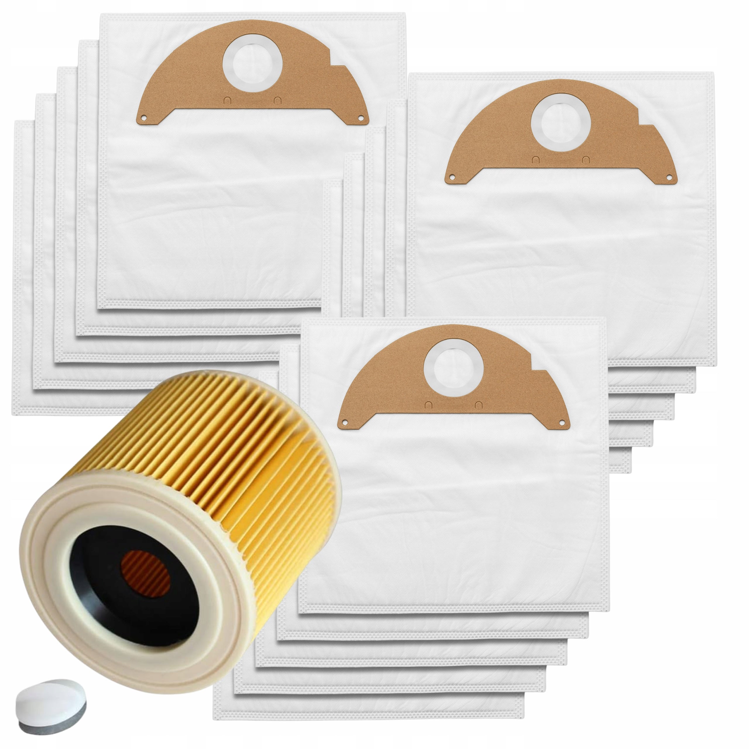 Bags for Karcher WD2 A2004 MV2 | 6.904-322.0 + Filter 6.414-552.0 16pcs
