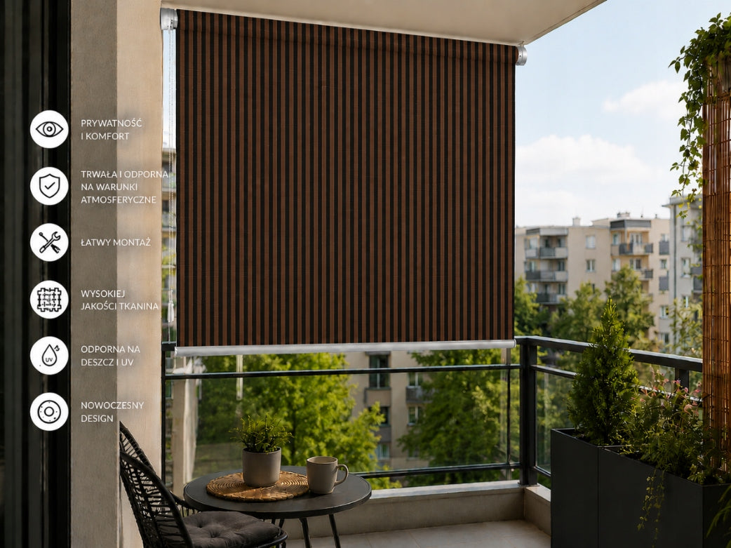 Balcony Awning Vertical Terrace Blind 1x2,3m rattan Product width 100 cm