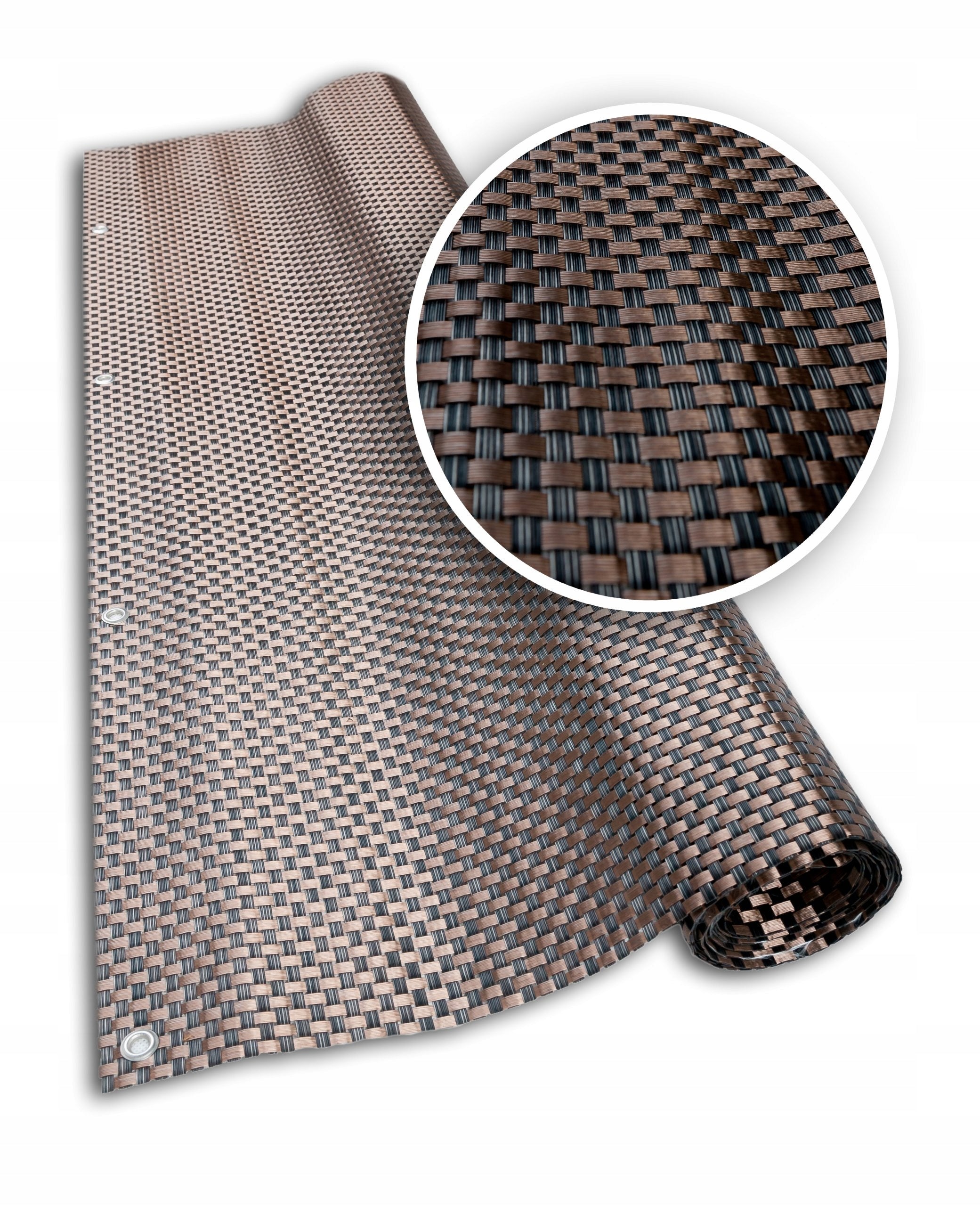 Balcony Mat for Balustrade Technoratan Cover BROWN LUX 1x5m Meshed