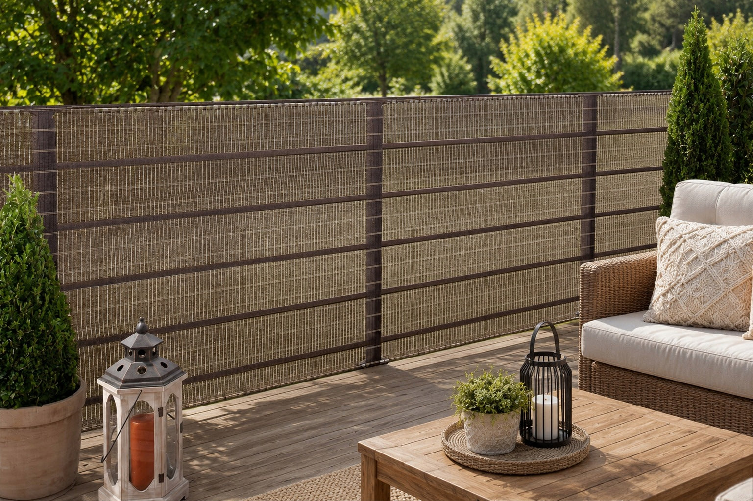 Balcony cover mesh shading cover mat Havana 1x5m brown Packaging status original