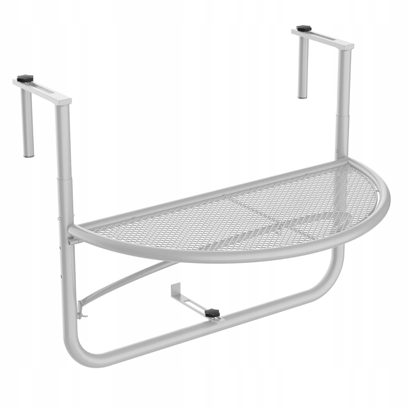 Balcony hanging table adjustable semicircular metal white 60x45x50cm Kind Portable