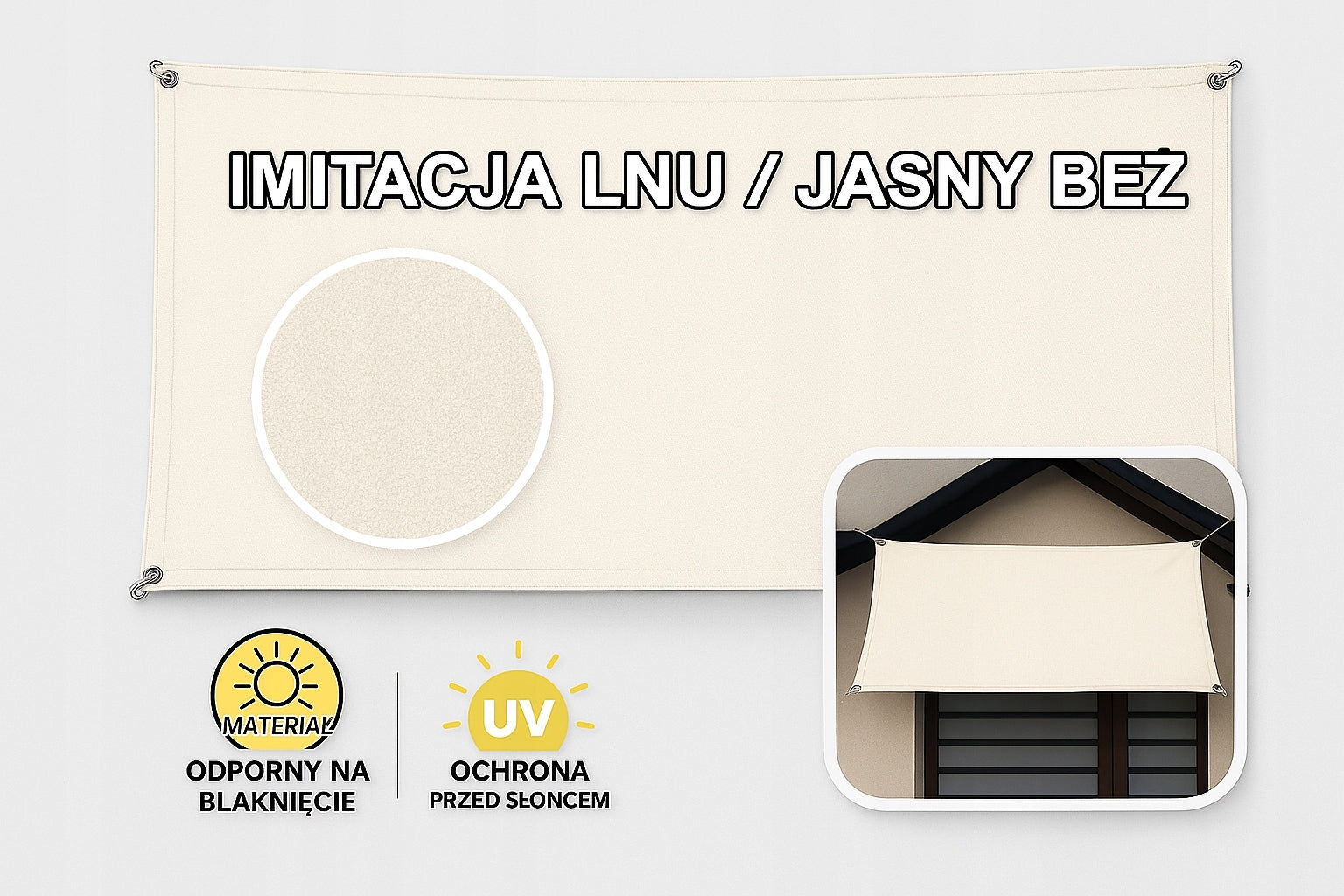 Balcony sun sail UV PROTECTION 150 cm x 150 cm Product width 150 cm