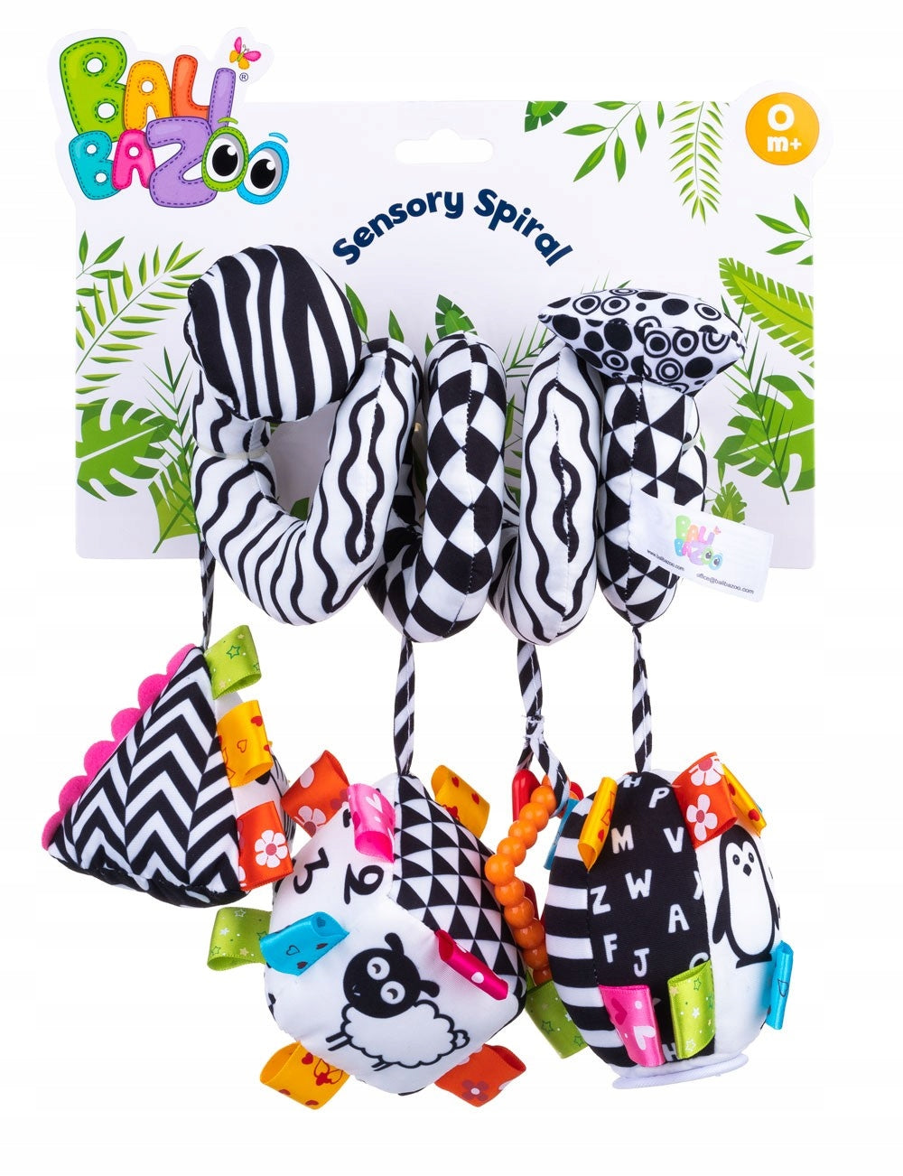 Balibazoo sensory spiral contrasting geometric figures teether