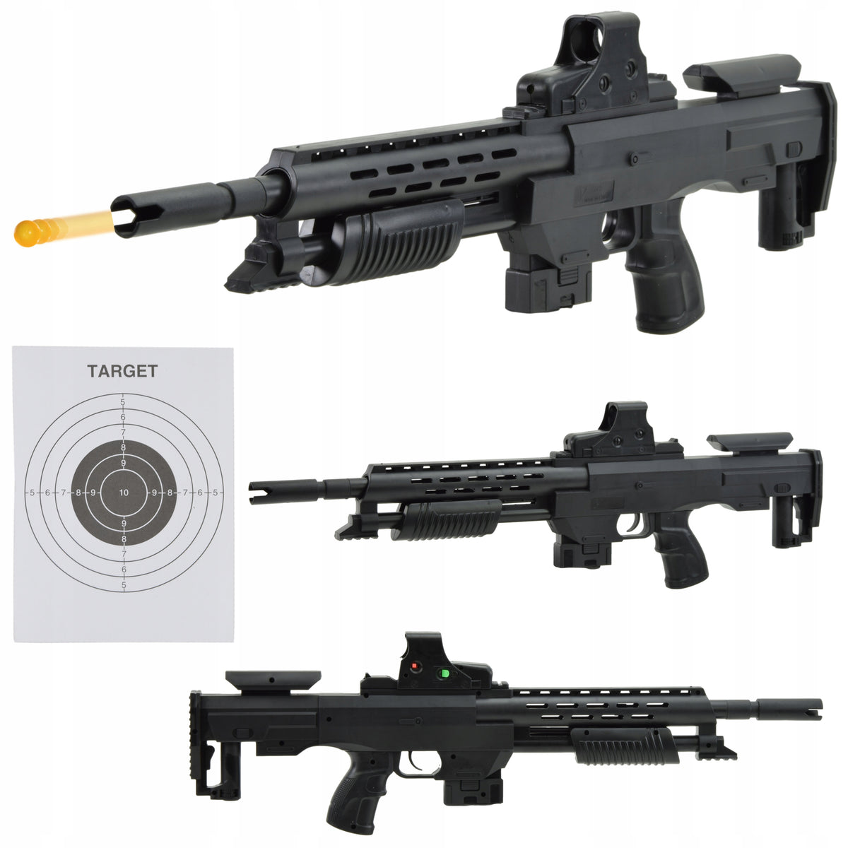 Ball Rifle ASG Skleplolki Gun with Silencer and Laser set Packaging status original