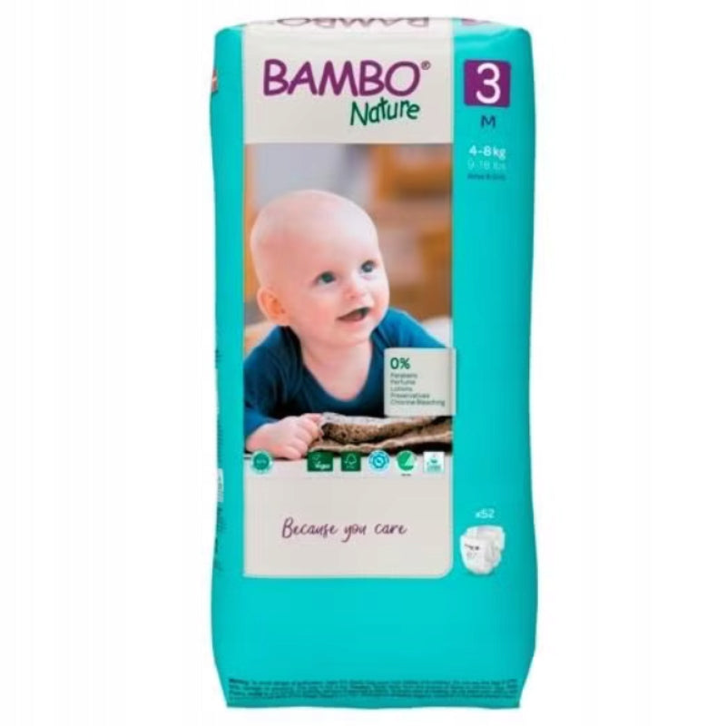 Bambo Nature Diapers 3 4-8kg 52pcs Breathable Comfortable Premium Diapers Brand Bambo Nature