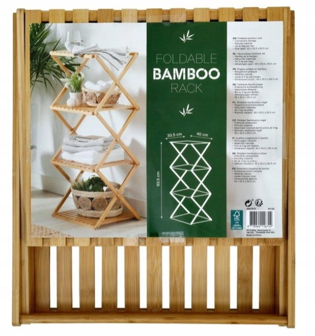 Bamboo Bathroom Shelving Unit 4 levels 33,5x40x93,5 Packaging status original