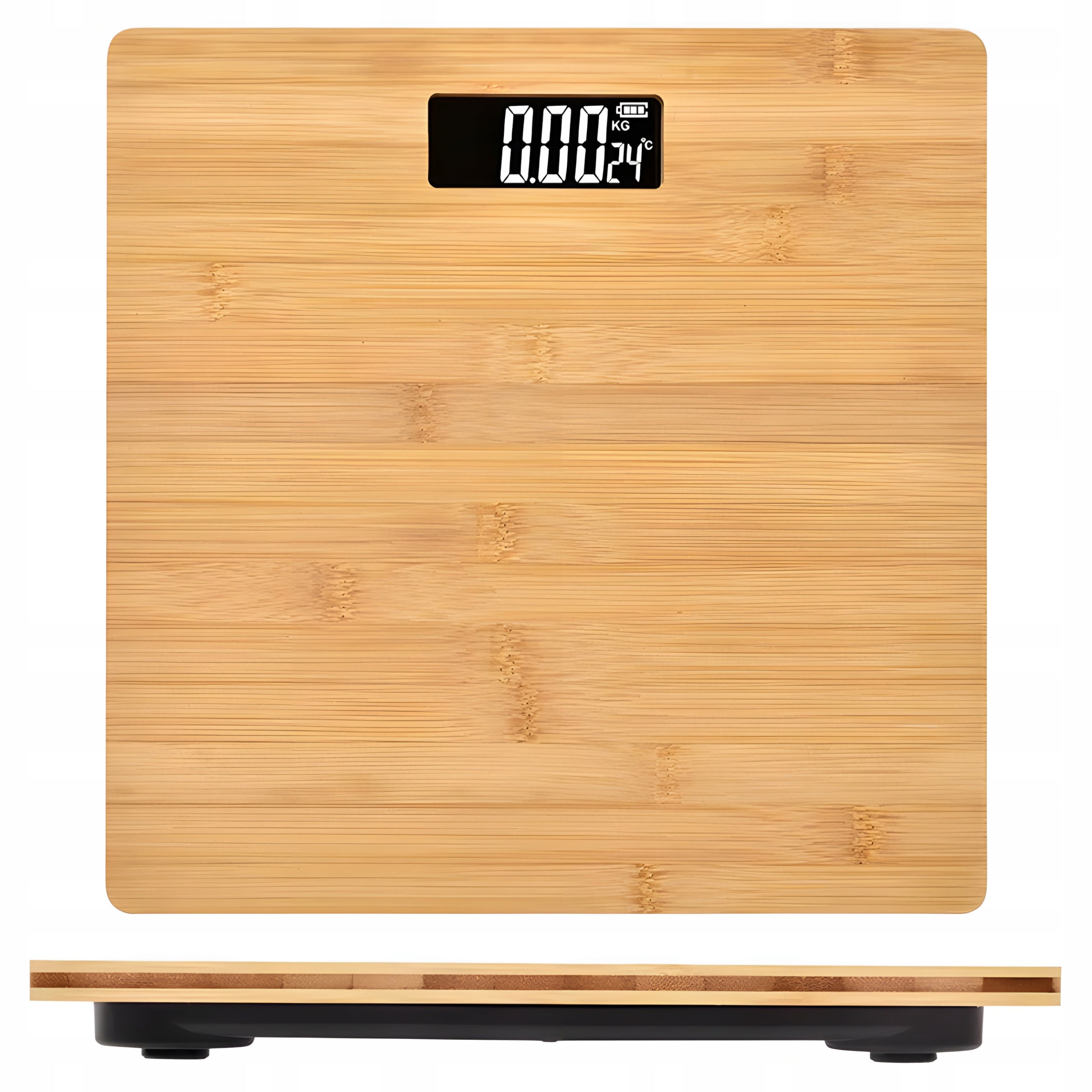 Bamboo Electronic Bathroom Scale up to 180KG LCD Display