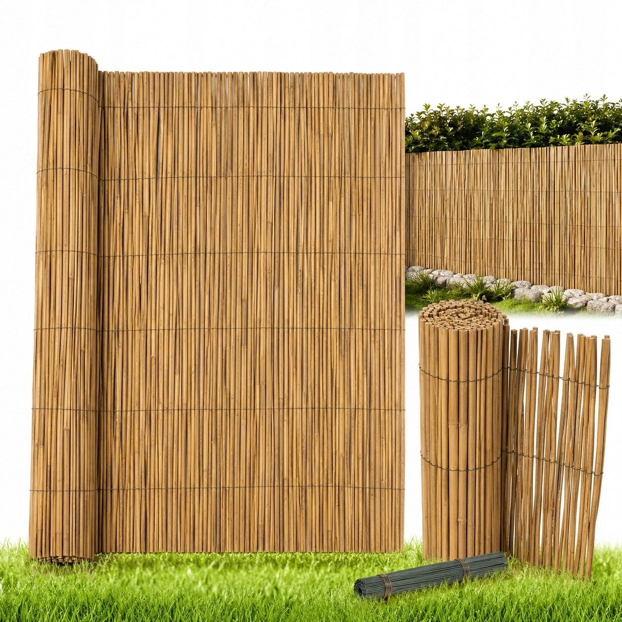 Bamboo Mat Balcony Cover 100x300 cm Terrace Natural Fence