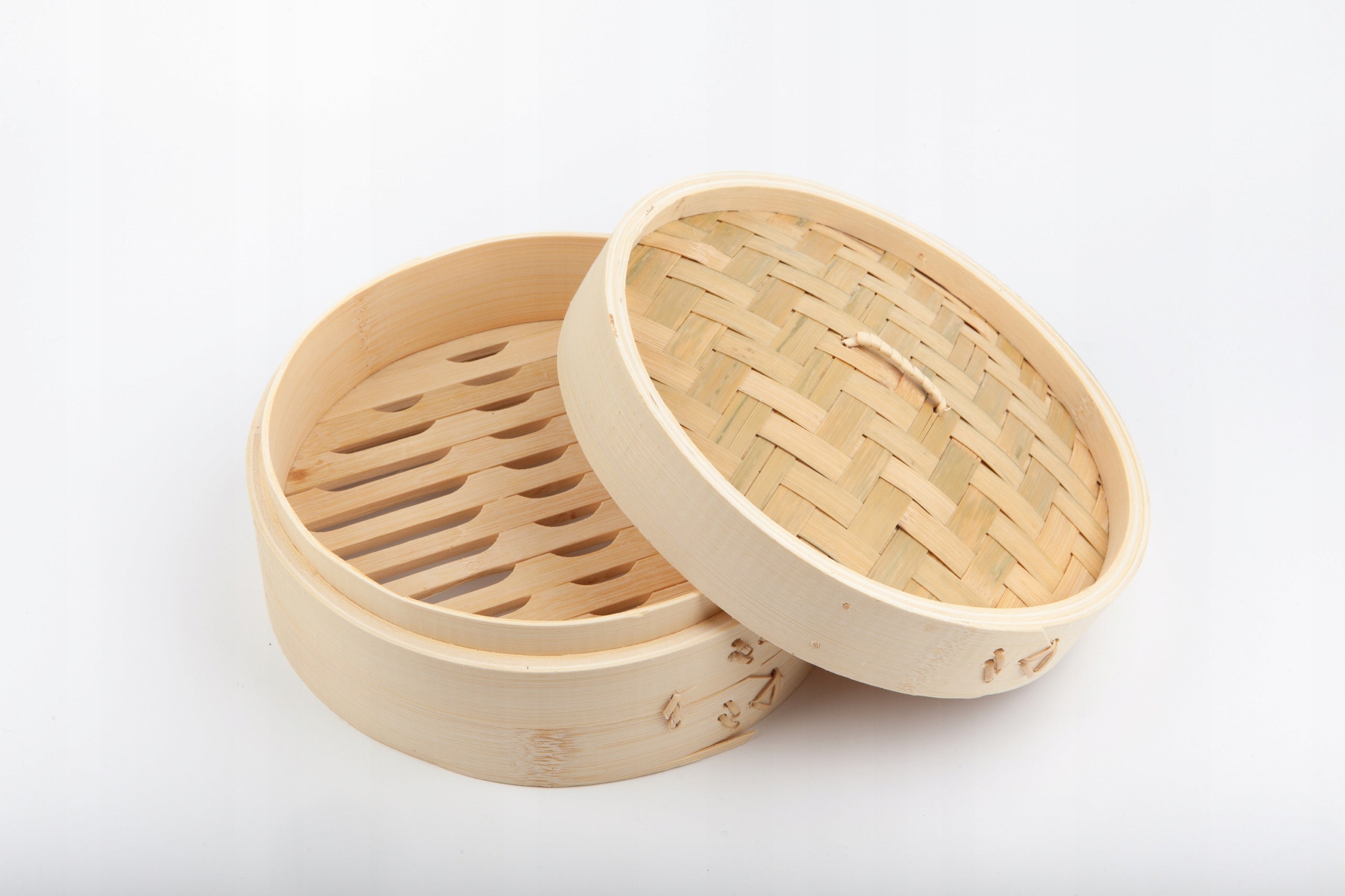 Bamboo Steamer 18 cm 1-Level Lid Steam Cooking Craft Wok