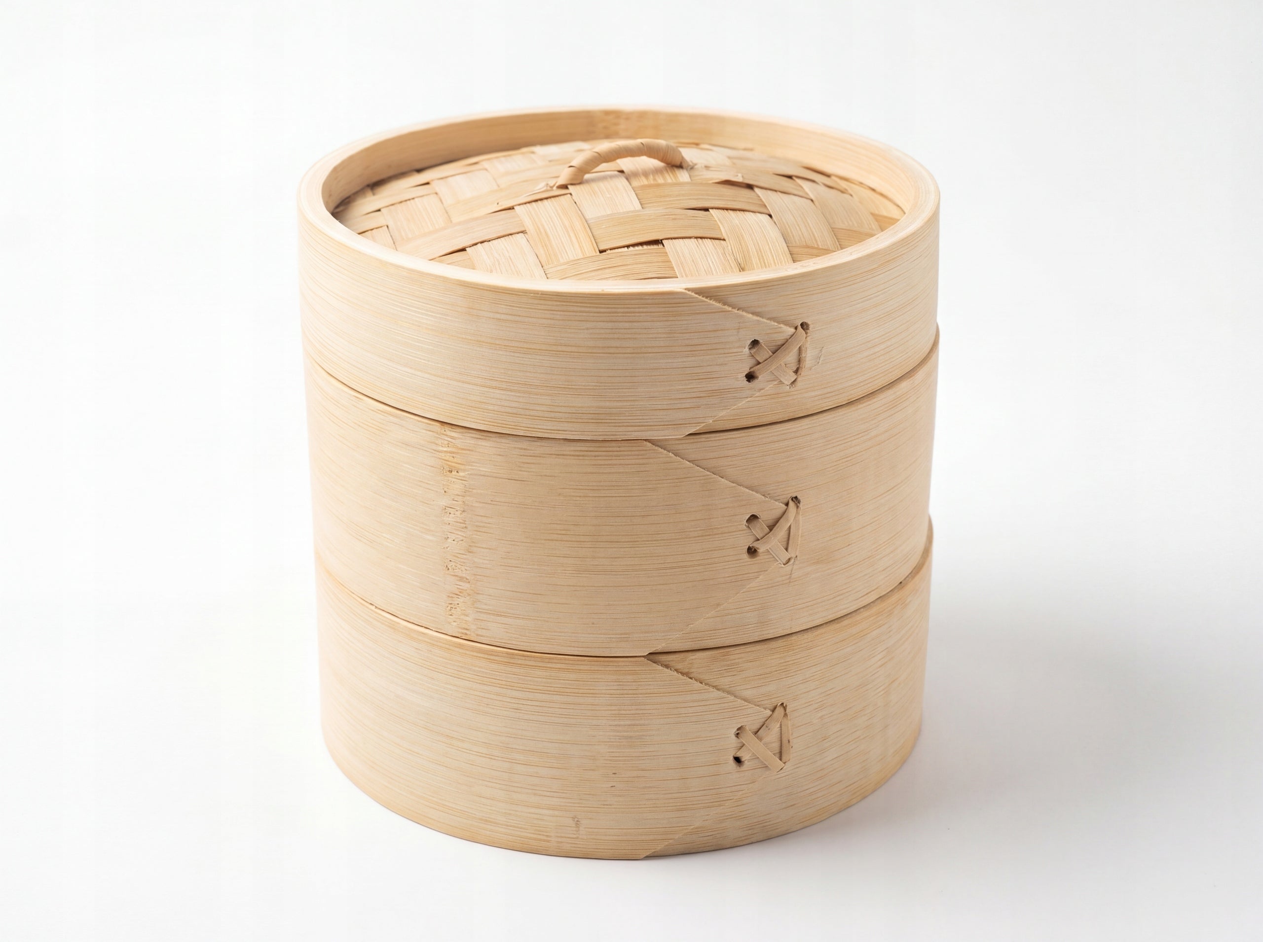 Bamboo Steamer 2-Level 13 cm Lid Steam Cooking Craft Wok Manufacturer code WS-733W213