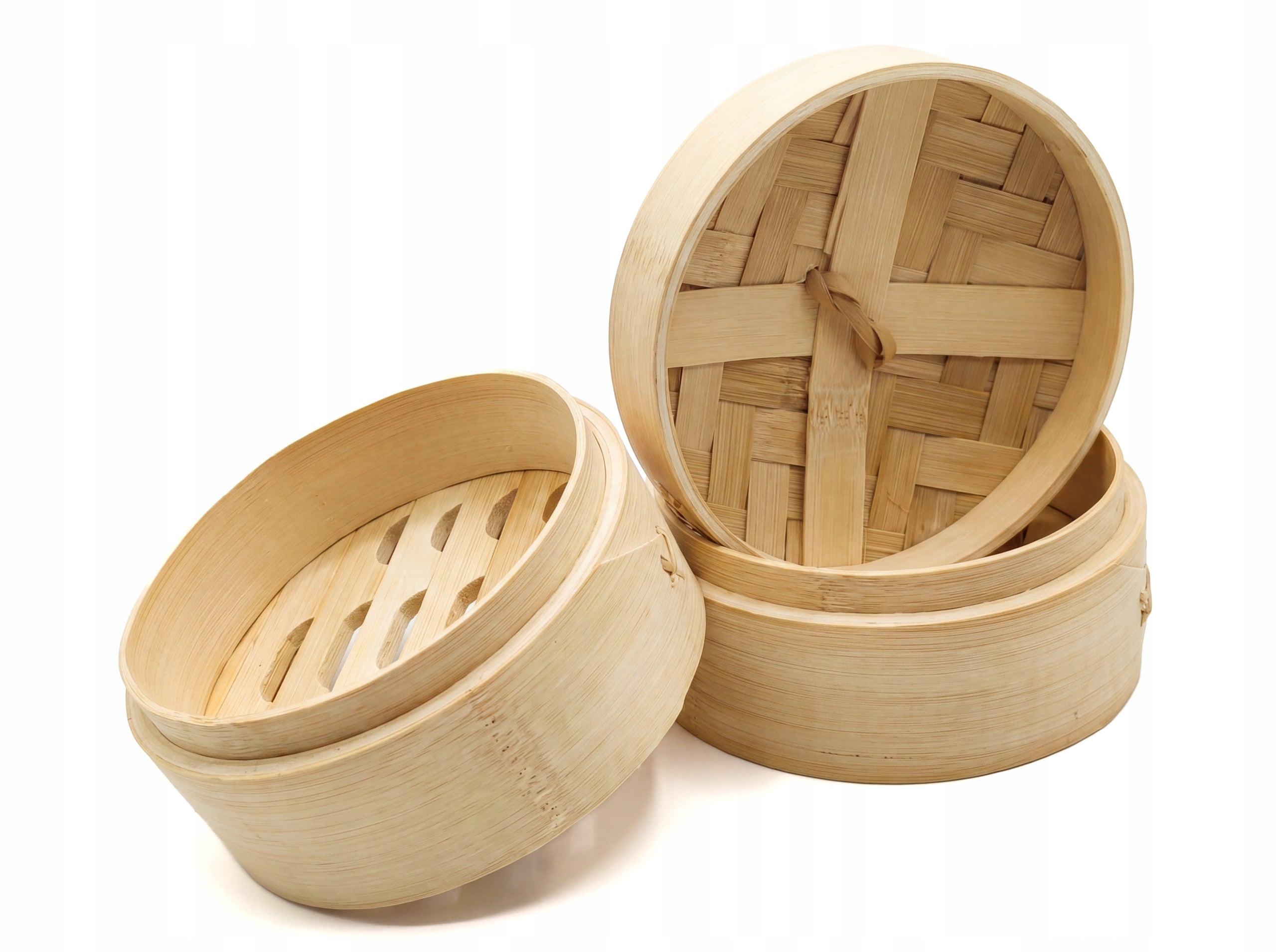 Bamboo Steamer 2-Level 13 cm Lid Steam Cooking Craft Wok