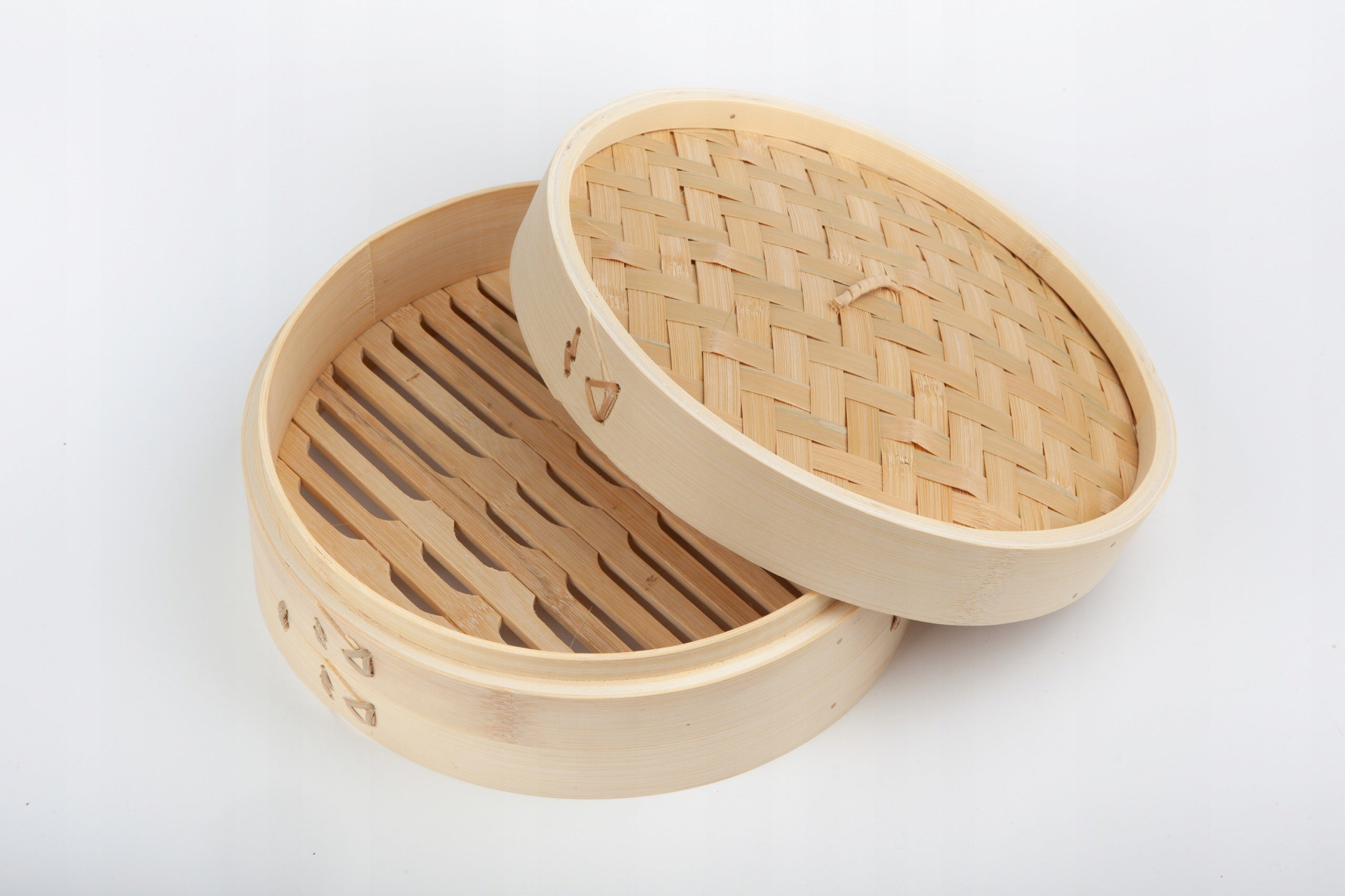 Bamboo Steamer 21 cm 1-Level Lid Steam Cooking Craft Wok