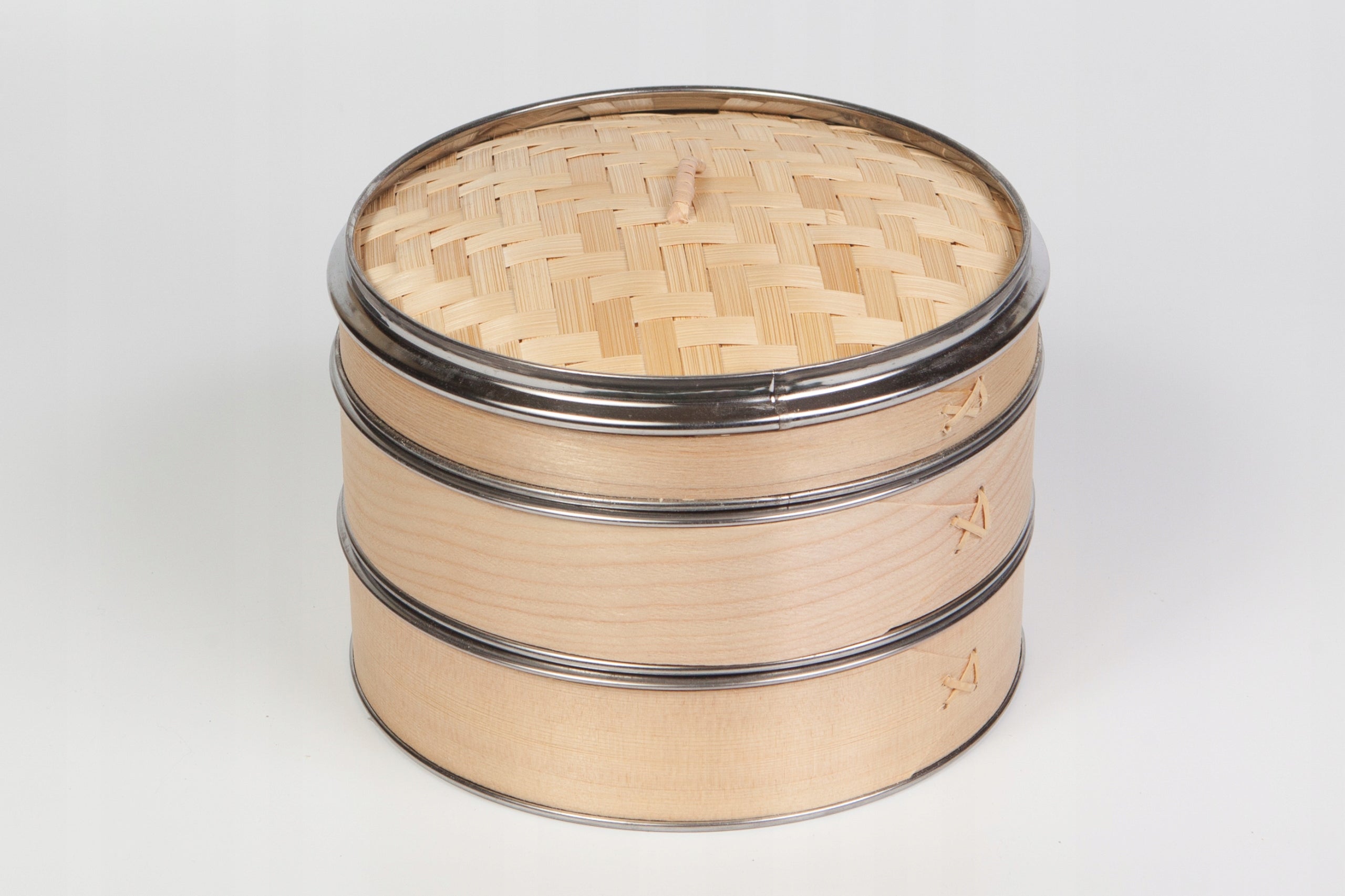 Bamboo Steamer 21 cm Two-Tier Stainless Steel Lid Craft Wok Manufacturer code WS-733W258