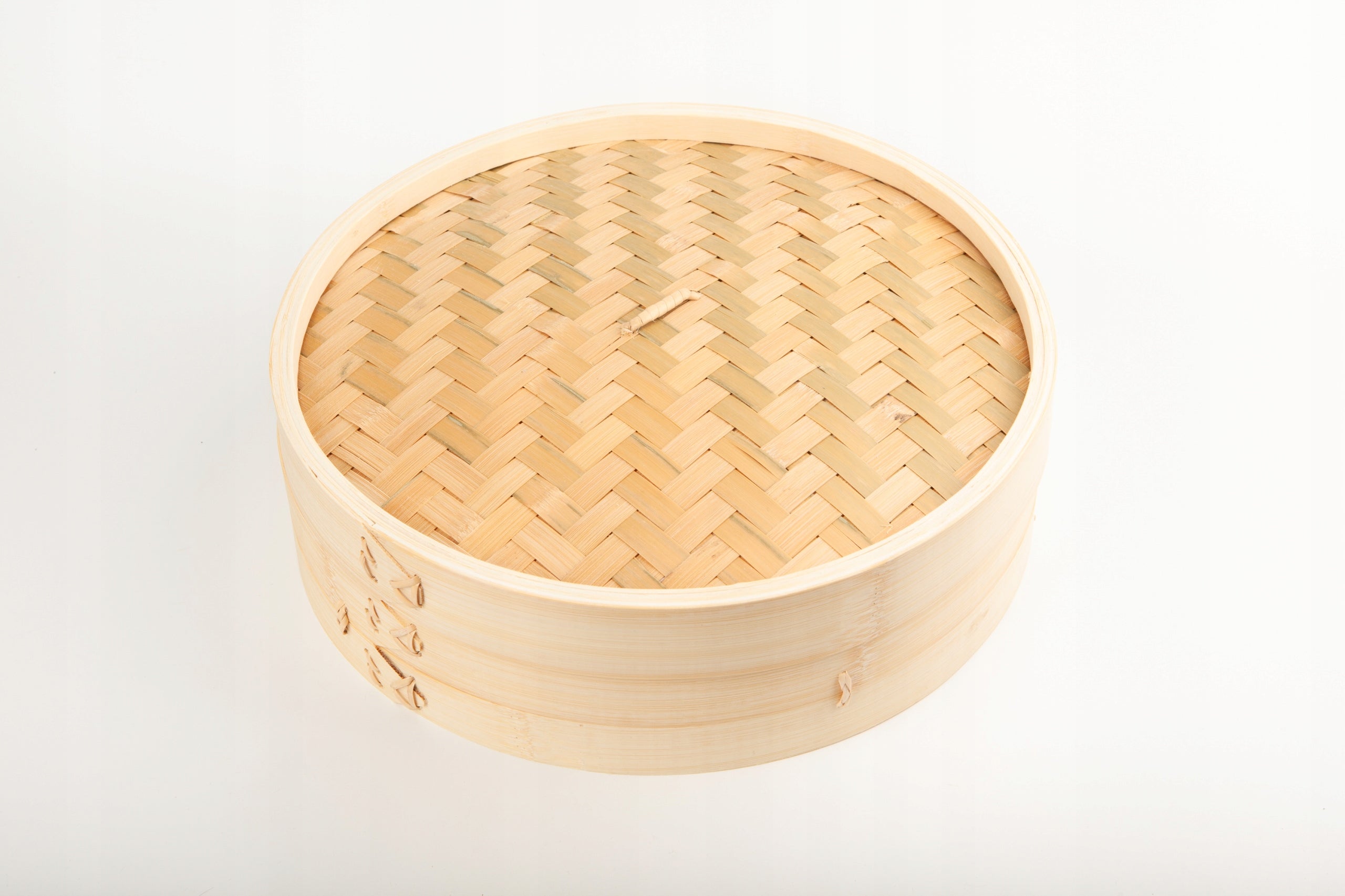 Bamboo Steamer 24 cm 1-Level Lid Steam Cooking Craft Wok Packaging status original