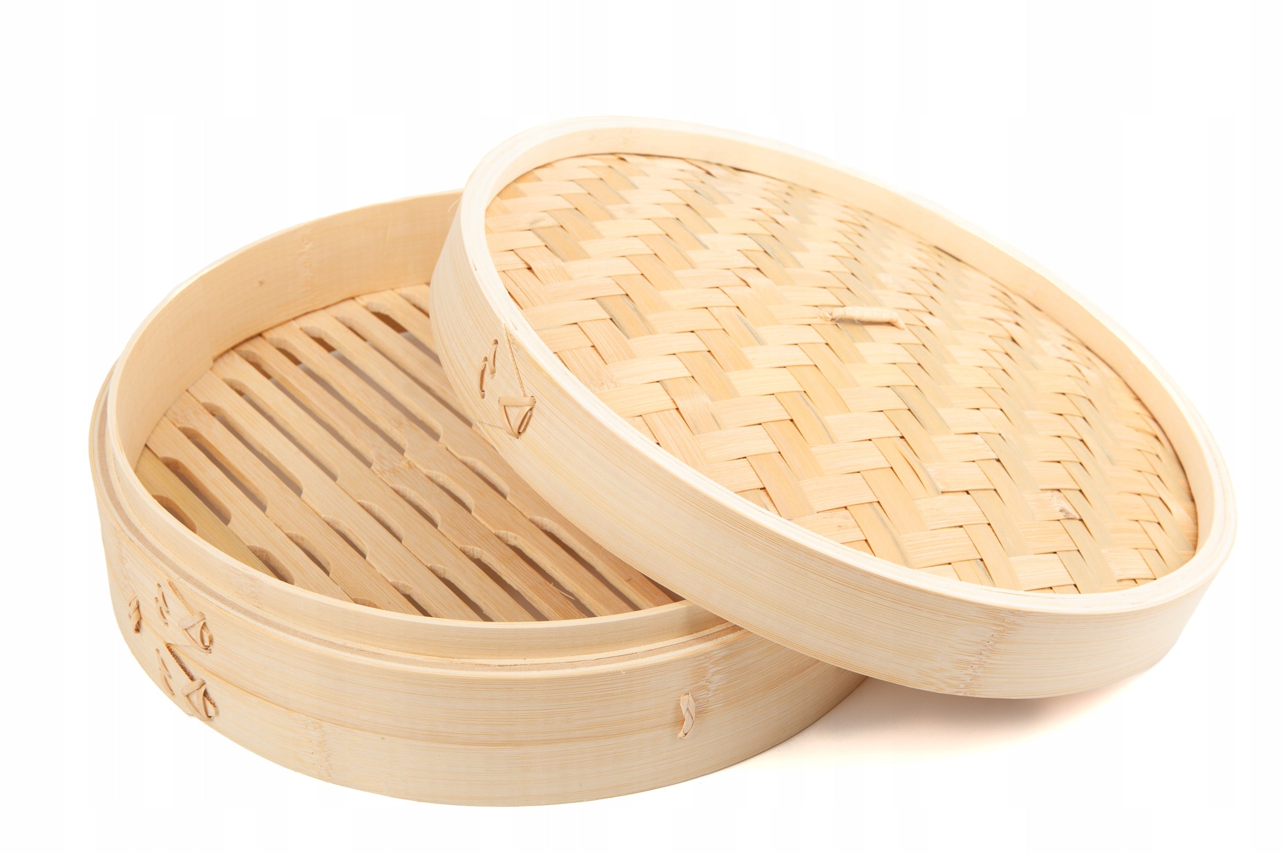 Bamboo Steamer 24 cm 1-Level Lid Steam Cooking Craft Wok
