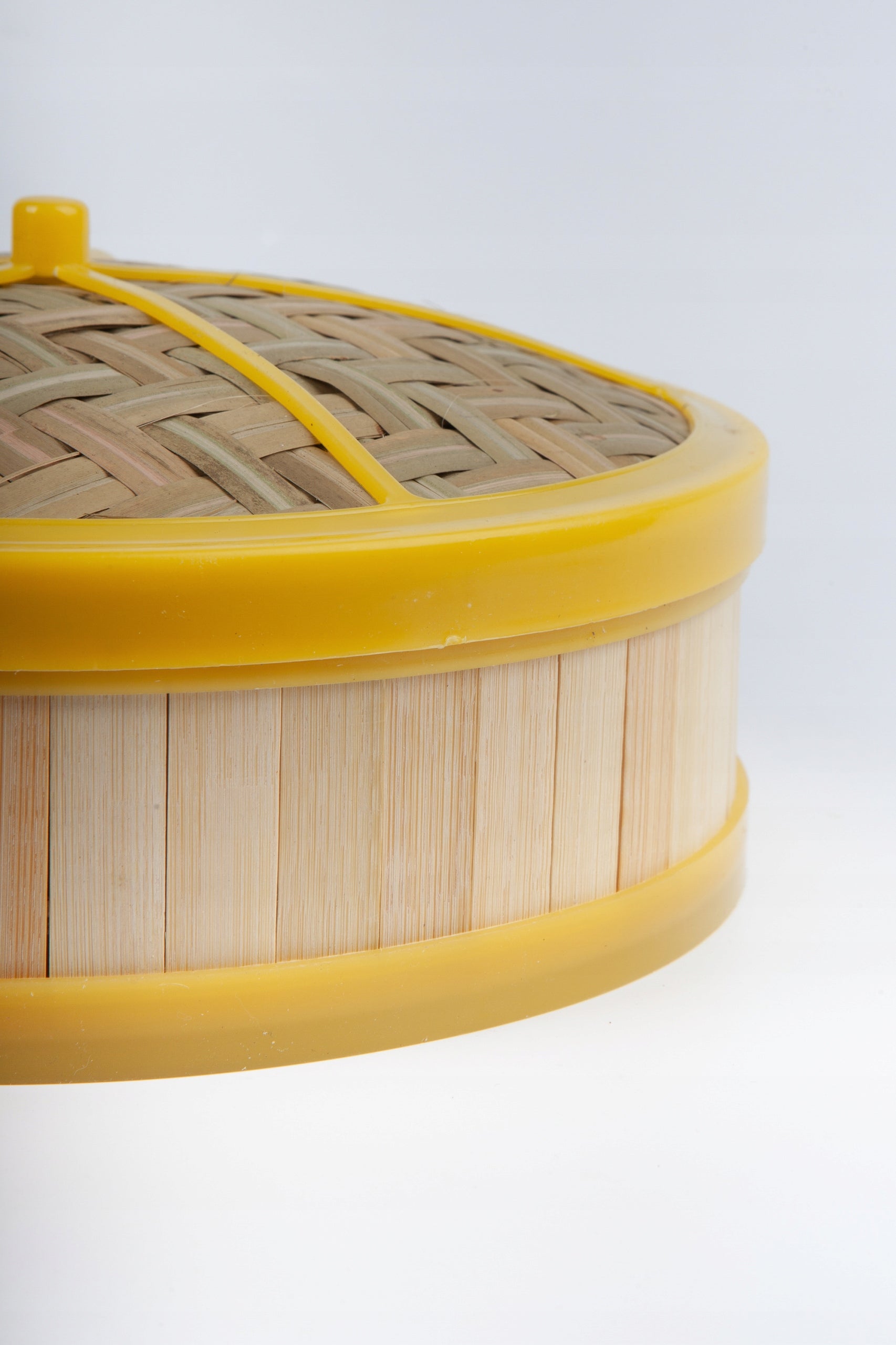 Bamboo Steamer 26cm 1-Level Plastic Reinforced Lid Craft Wok Brand no brand