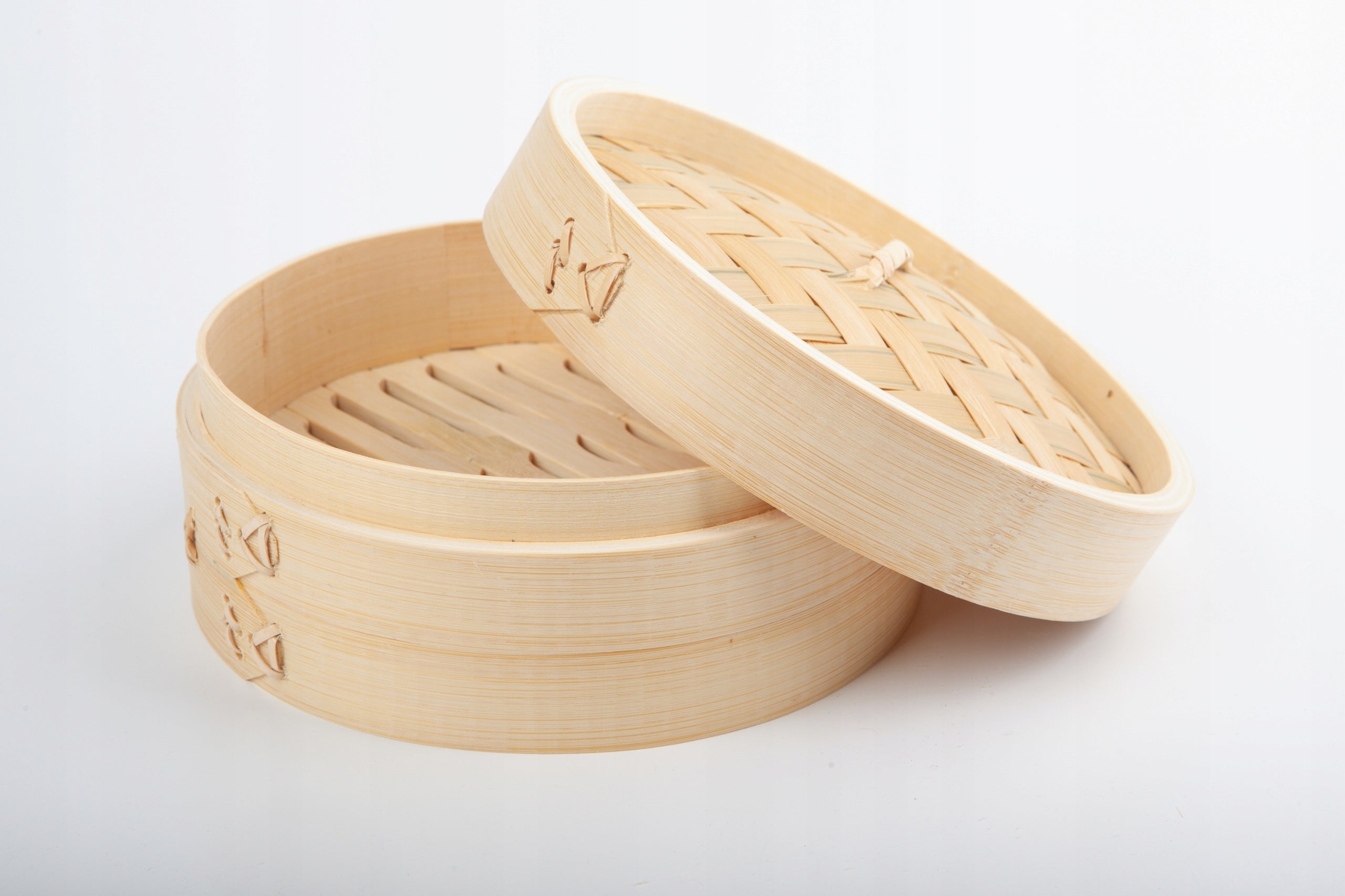 Bamboo Steamer 30 cm 1-Level Lid Steam Cooking Craft Wok