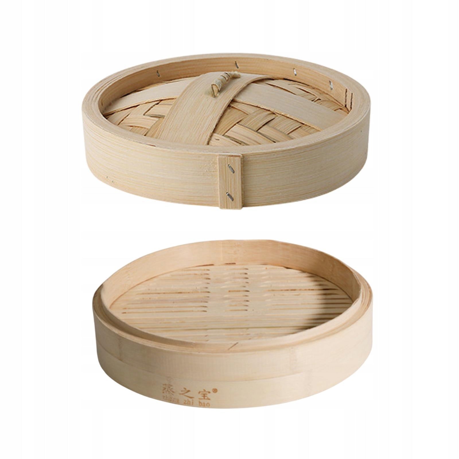 Bamboo Steamer Basket, Vegetable Steamer Cooker Cookware Food Steamer 18cm Dominant color other