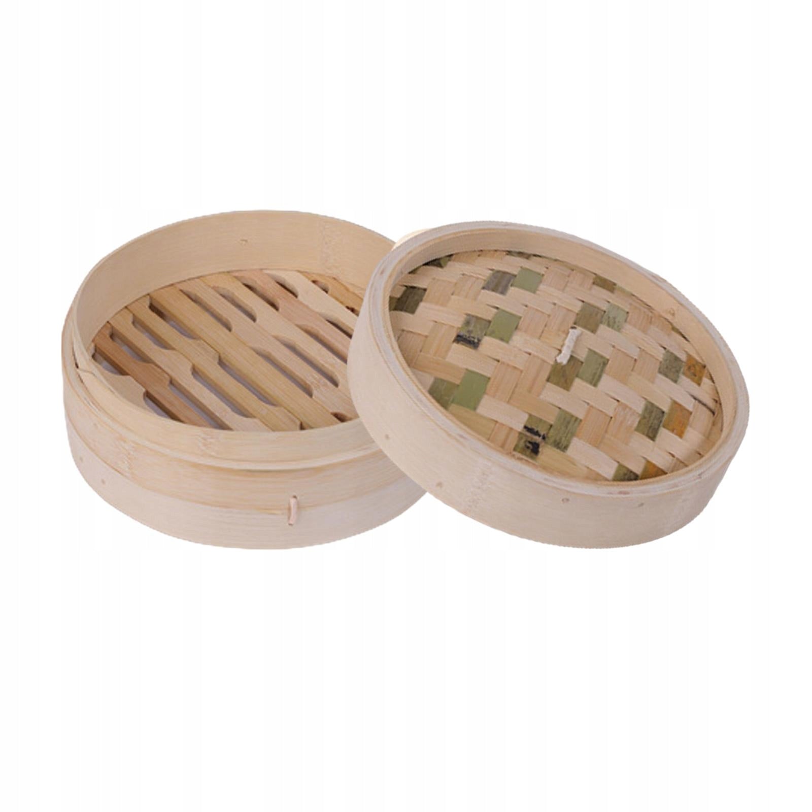 Bamboo Steamer for Asian Food Handmade Cooker with Lids Cooking Sum & 18cm