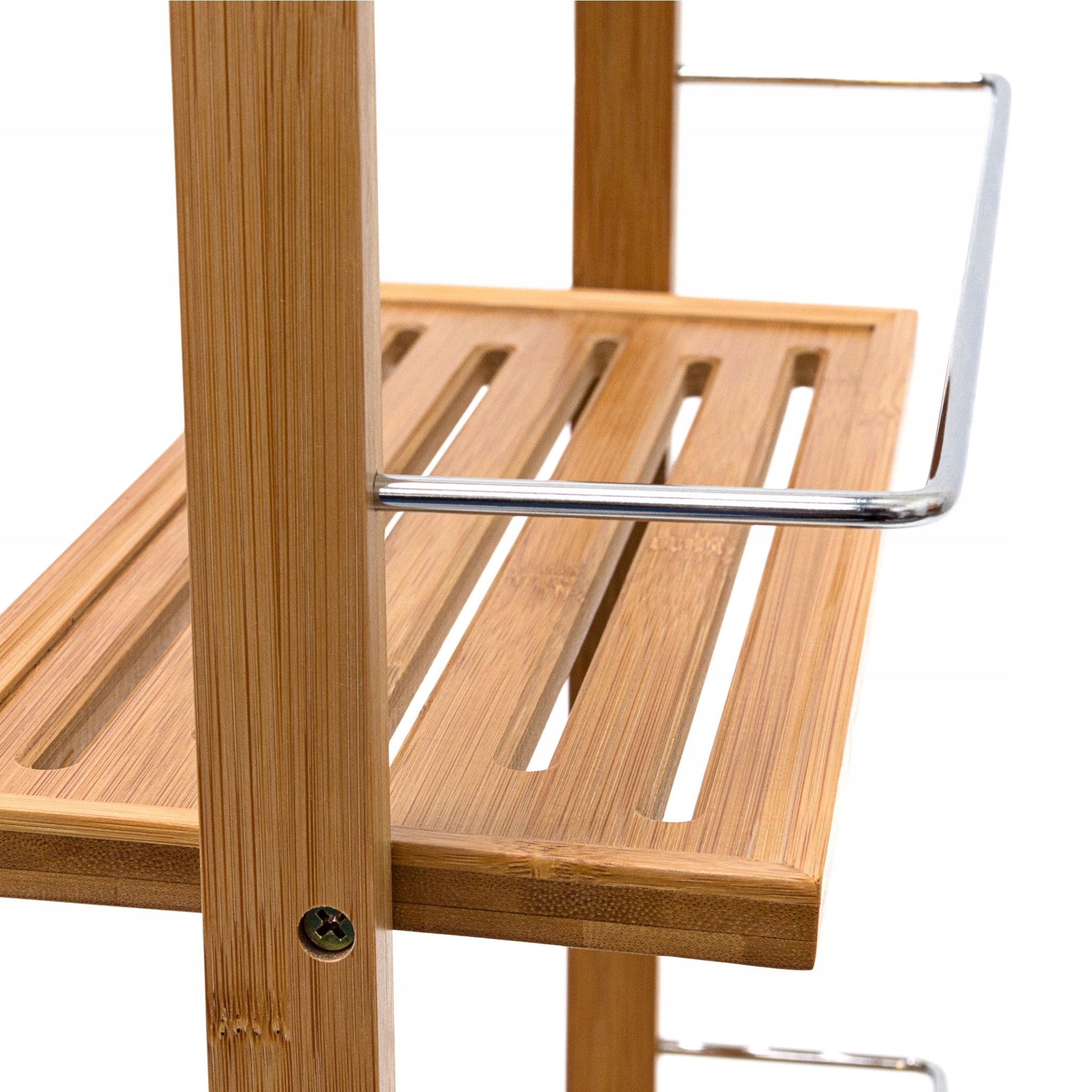 Bamboo shower rack Relaxdays 2 shelves 4 hooks Brand Relaxdays