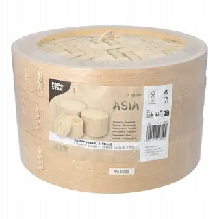 Bamboo steamer for cooking dumplings BIO for bao "ASIA" 16x25cm 3-cz 1pcs