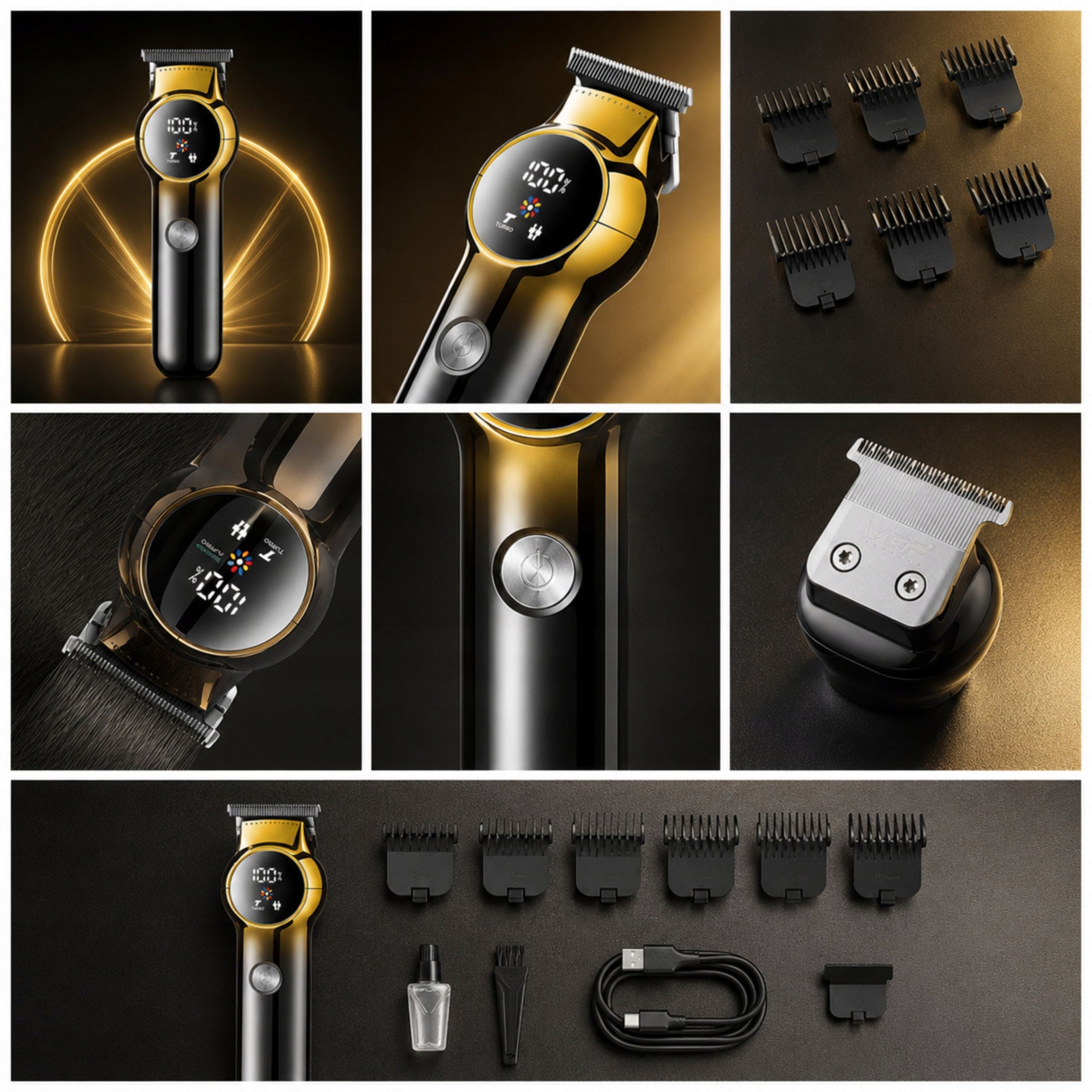 Barber Trimmer For Beard Body Hair VGR V-989 T-Blade LED USB-C 180min Packaging status original